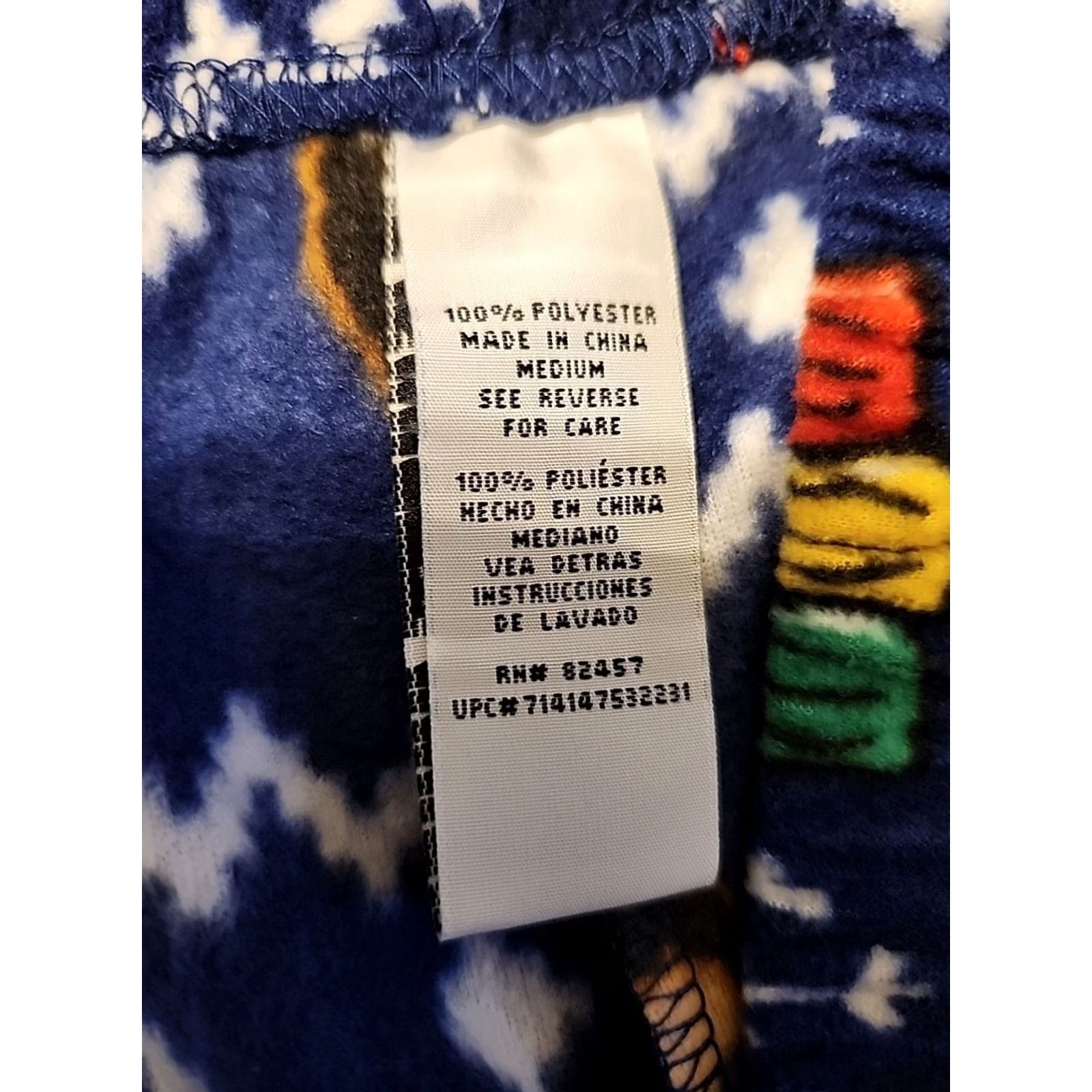 Vintage ELF The Movie Pajama Pants Mens Medium Blue Christmas Holiday Soft Fuzzy Cozy Size US 31 - 4 Thumbnail