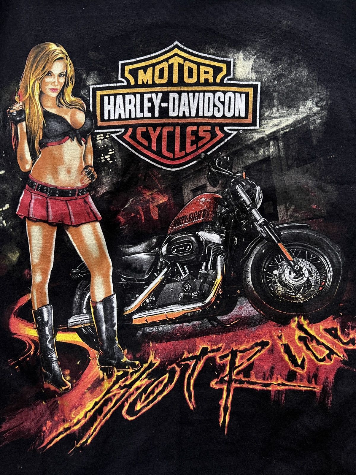 Harley Davidson Vintage Harley-Davidson Graphic Tee Blonde Girl & Bike Size US L / EU 52-54 / 3 - 2 Thumbnail