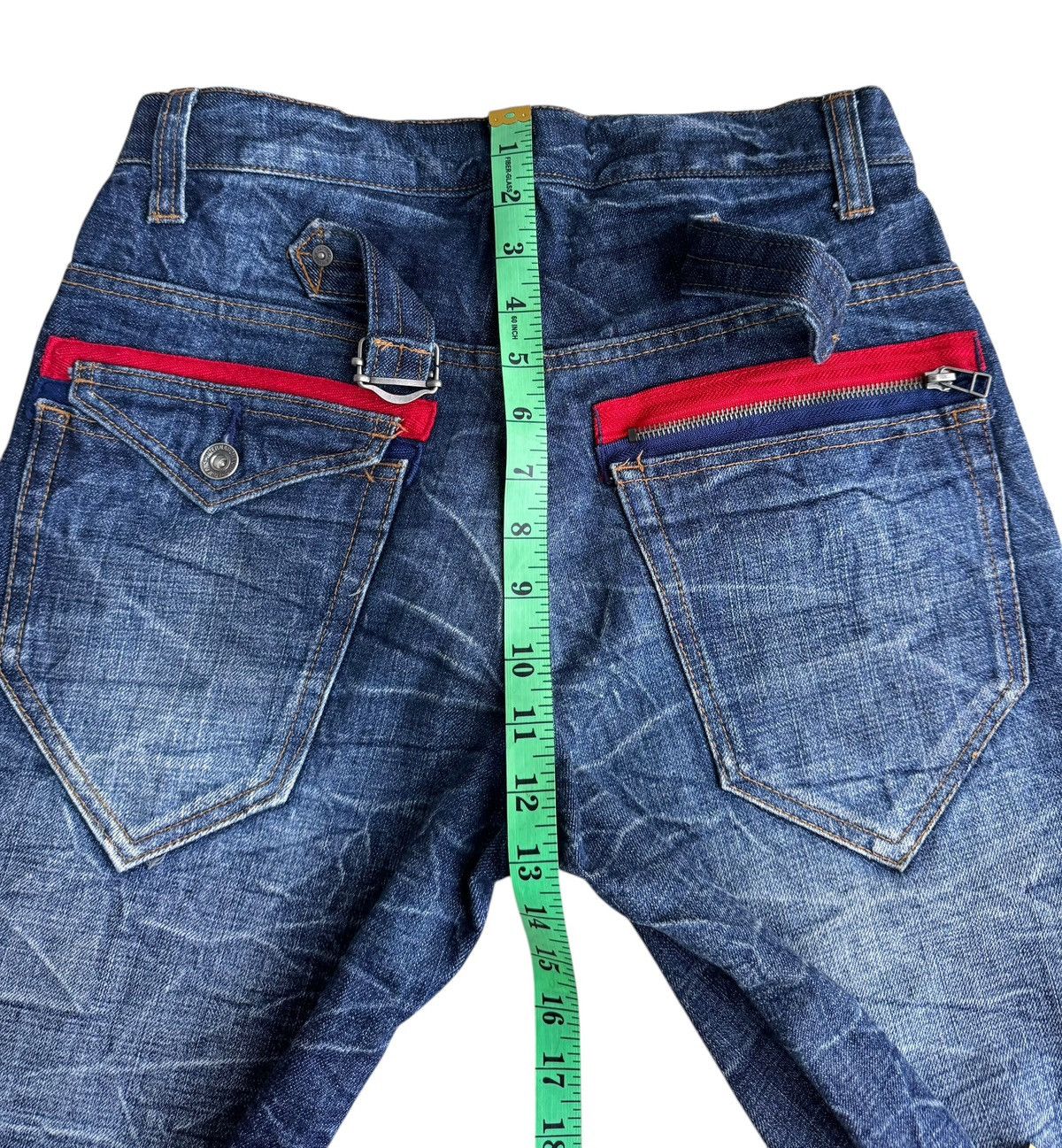 Japanese Brand × Le Grande Bleu (L.G.B.) × Tornado Mart 🔥Japanese Brand Nylaus Double Waist Buckle BackJeans Size US 29 - 15 Thumbnail