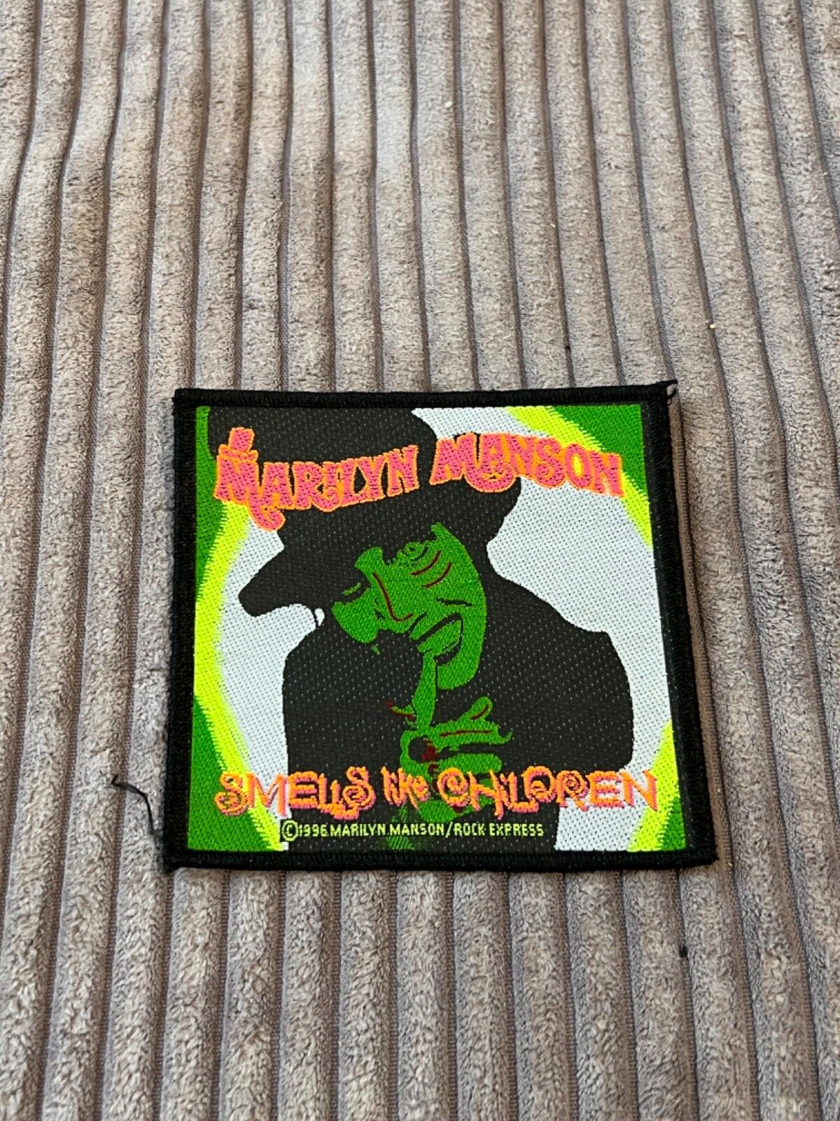 Band Tees VTG 1996 MARILYN MANSON Smells Children Woven Band Patch Size ONE SIZE - 1 Thumbnail