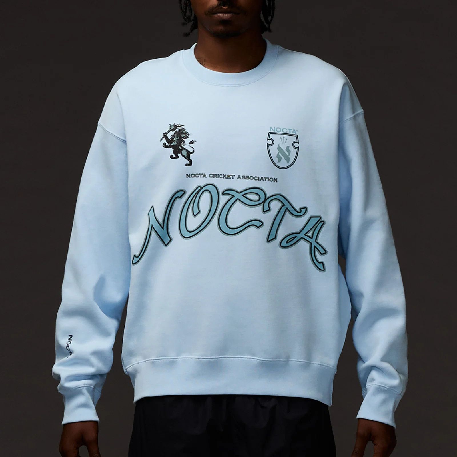 NOCTA Nike Nocta Cricket Crewneck Fleece Baby Blue Size US M / EU 48-50 / 2 - 1 Thumbnail