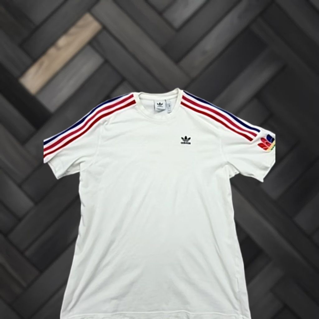 Adidas Adidas Originals Men’s White Stripe 3-Stripes T-Shirt M Cotton Shirt Men White Stripe 3-Stripes Originals Size US M / EU 48-50 / 2 - 1 Thumbnail