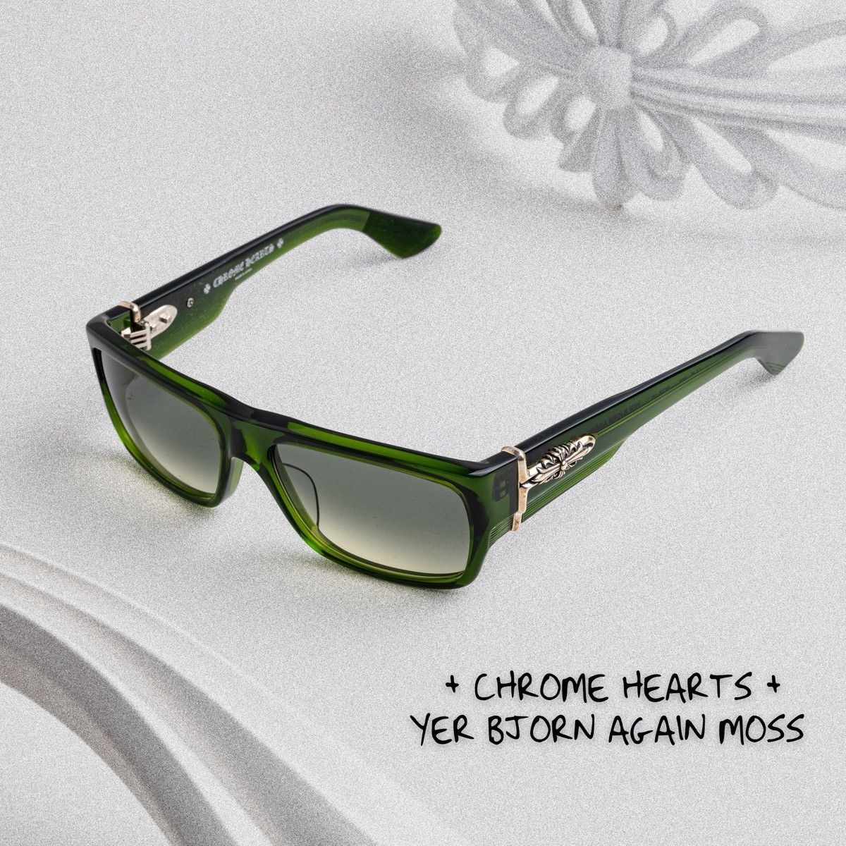 Chrome Hearts CHROME HEARTS YER BJORN AGAIN MOSS SUNGLASSES Size ONE SIZE - 1 Thumbnail