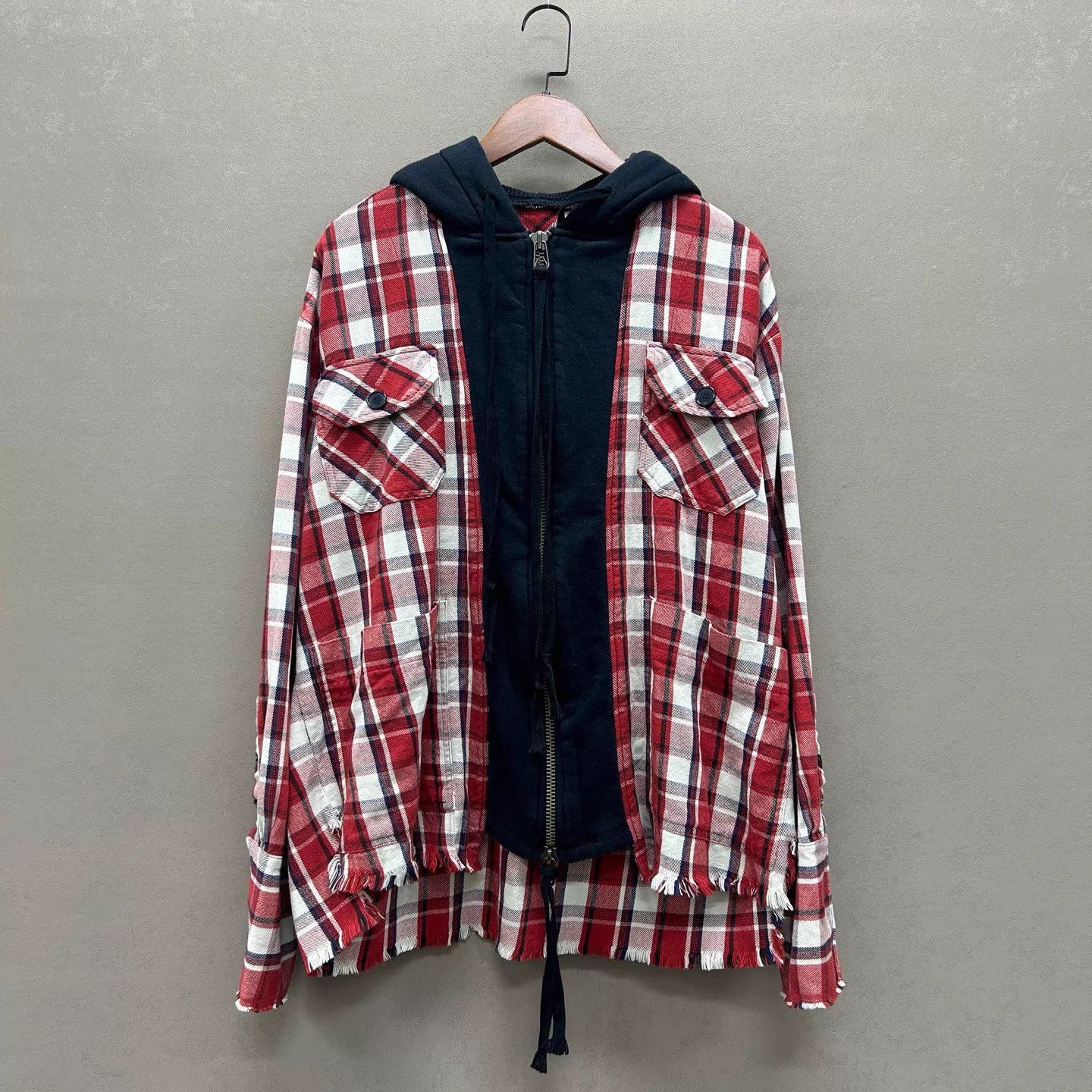Greg Lauren GREG LAUREN red plaid hoodie 2 Size US M / EU 48-50 / 2 - 1 Thumbnail