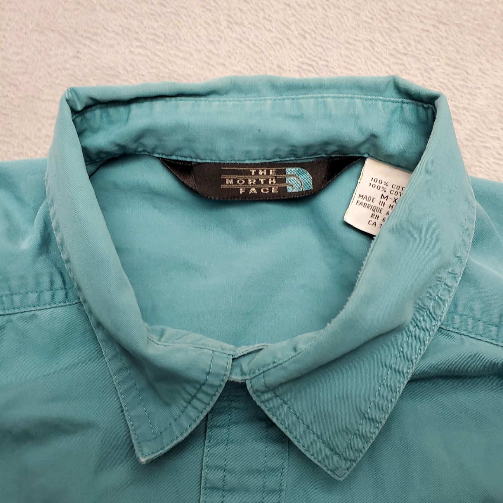 The North Face VINTAGE The North Face Shirt Mens XL Blue Green Button Short Sleeve Outdoor Twill Size US XL / EU 56 / 4 - 3 Thumbnail