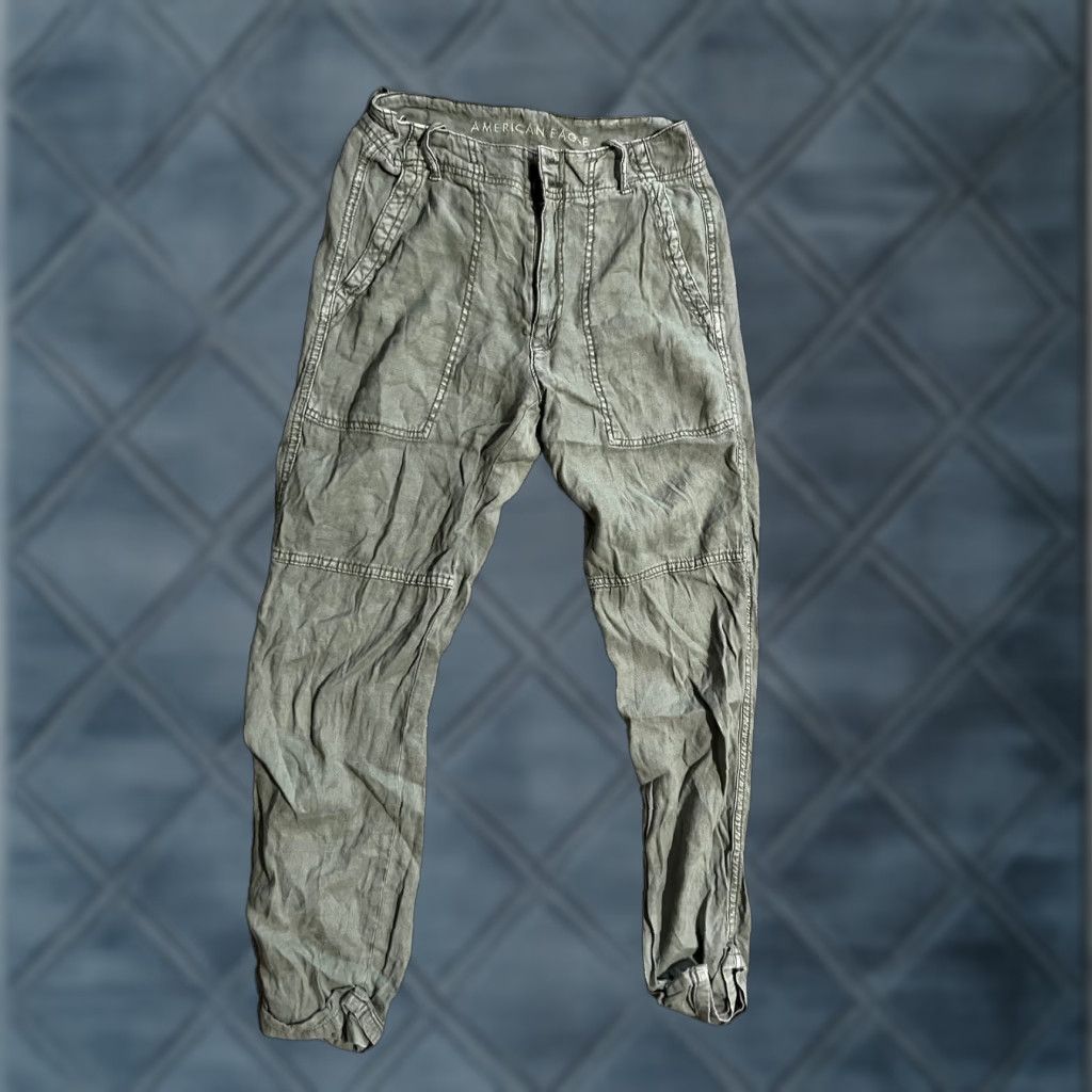 American Eagle Outfitters American Eagle Pants Womens 2 High Rise Green Pockets Linen Blend Size 26" / US 2 / IT 38 - 1 Thumbnail
