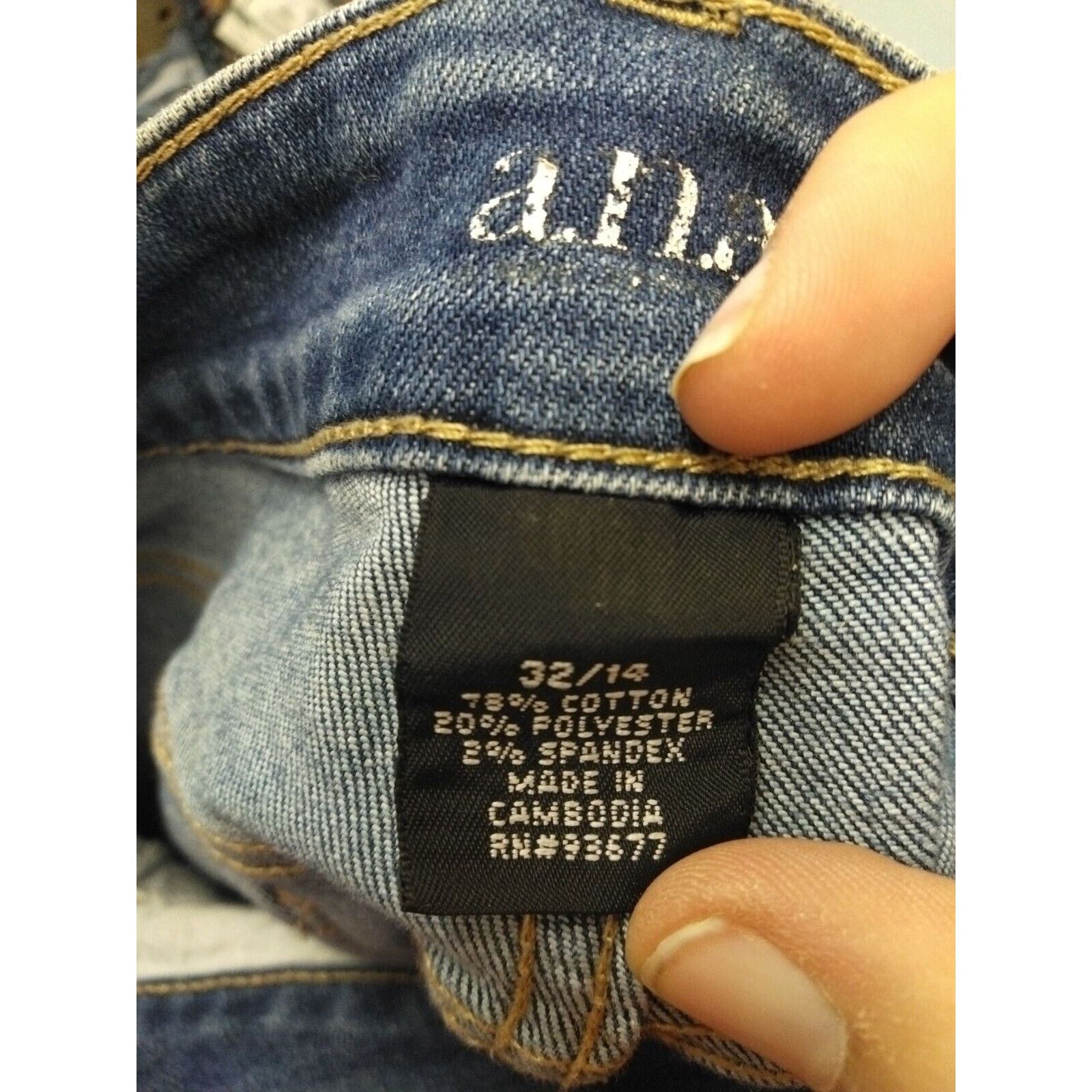 Other Ana jeans 32/14 women cuffed cropped blue dark washDestressd Size 36" / US 14 / IT 50 - 9 Thumbnail