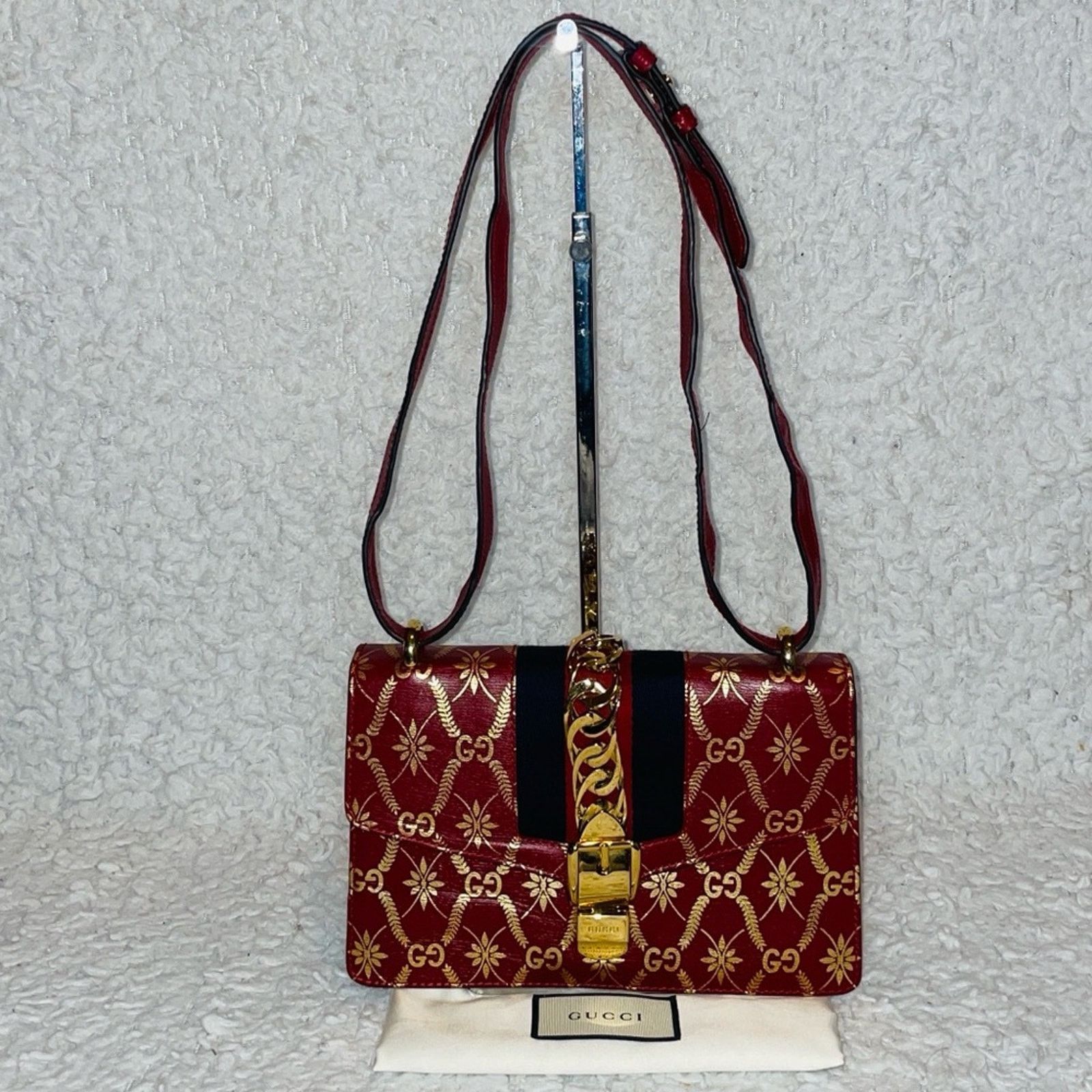 Gucci Gucci Sylvie Gold Foil GG Star Crossbody 524405 Size ONE SIZE - 2 Thumbnail