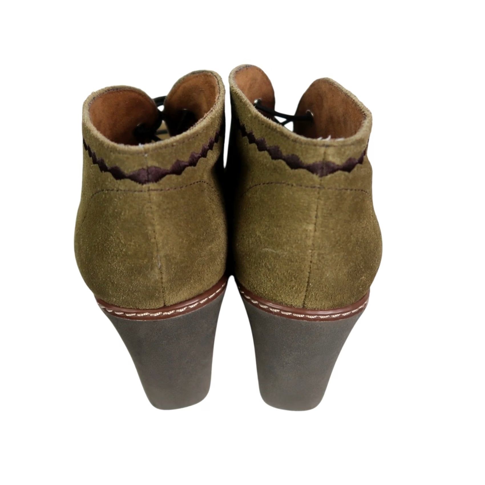 Naturalizer Naturalizer Olive Green Suede Leather Lace-Up Wedge Ankle Boots Size 8 Womens Size US 8 / IT 38 - 5 Thumbnail