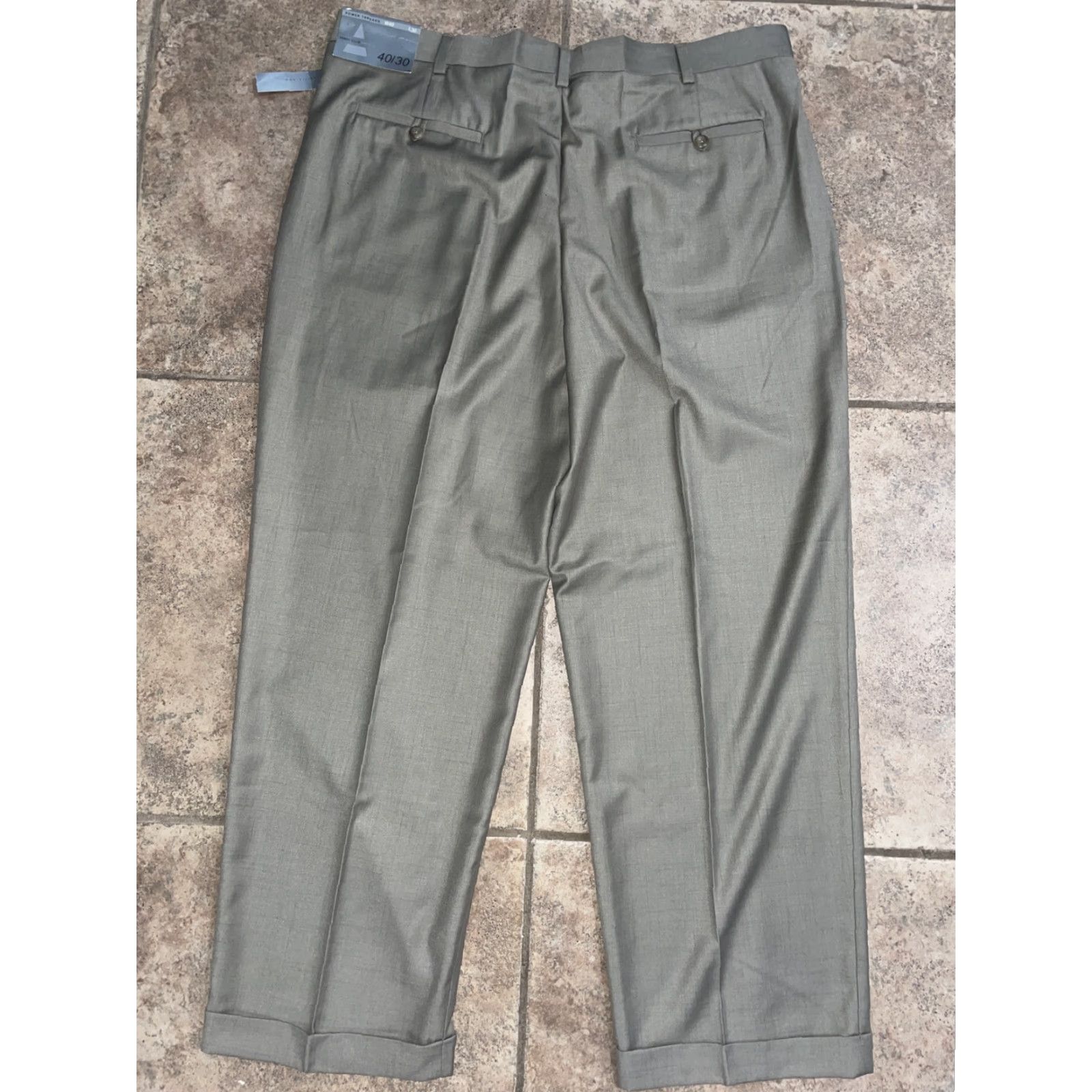 Perry Ellis Perry Ellis Pants Mens 40x30 Beige Khaki Dress Pants NWT Regular Size 40 Inseam 30 Mens Size US 40 / EU 56 - 3 Thumbnail