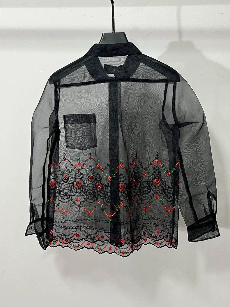 Comme des Garcons Comme Des Garcons Floral embroidered tulle shirt Size S / US 4 / IT 40 - 4 Thumbnail