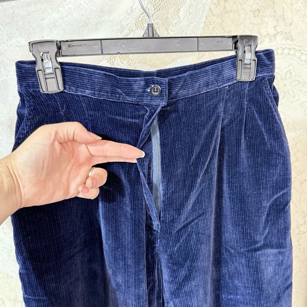 Vintage VTG 70s 80s Womens XS Corduroy High Rise Wide Leg Pants Prep Size 27" / US 4 / IT 40 - 10 Thumbnail