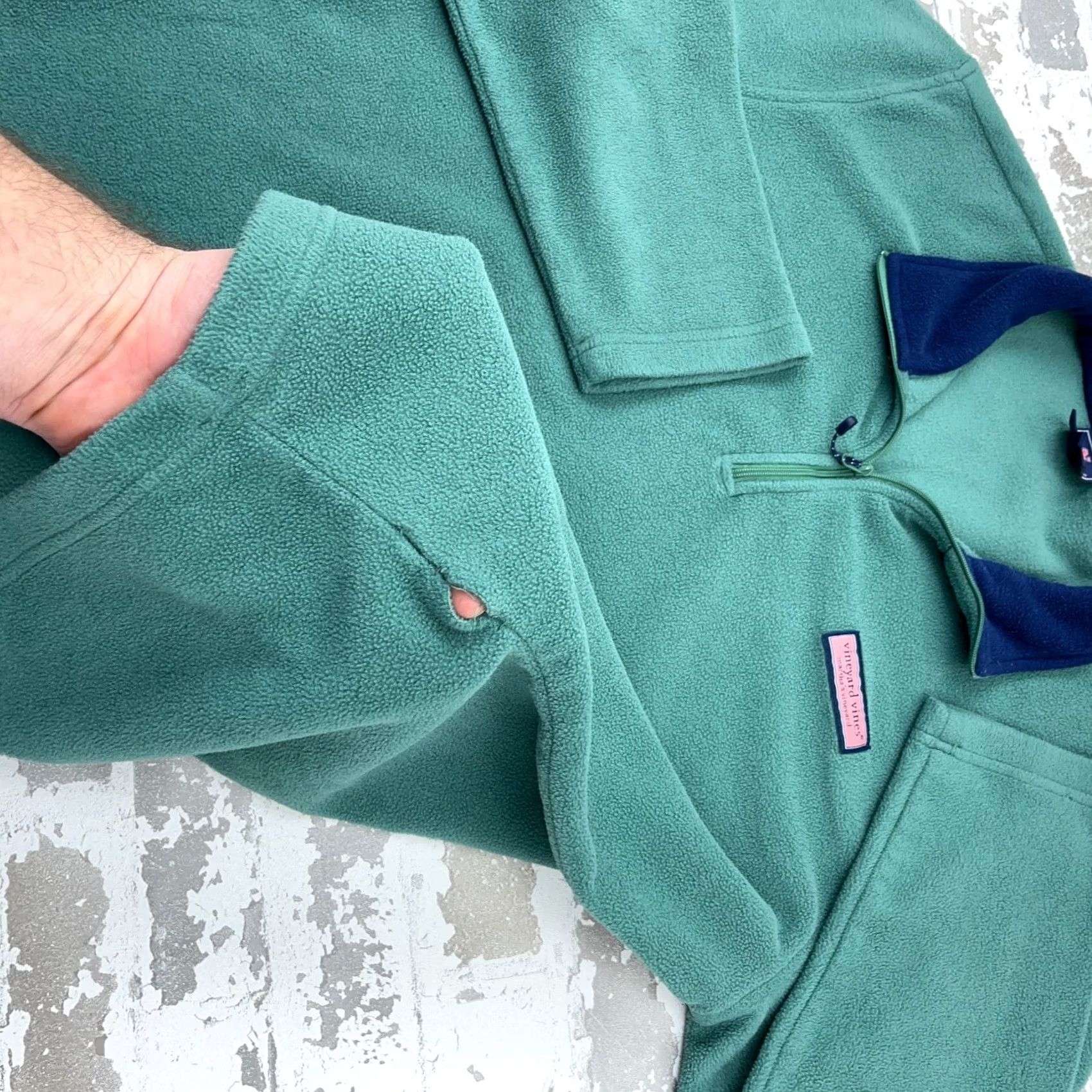 Vineyard Vines Vineyard Vines Fleece Pullover Sweatshirt Men Large Green Blue Size US L / EU 52-54 / 3 - 5 Thumbnail