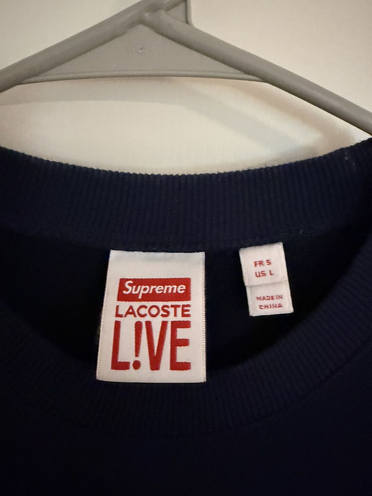 Lacoste × Supreme Supreme x Lacoste Navy Crewneck Size US L / EU 52-54 / 3 - 4 Thumbnail