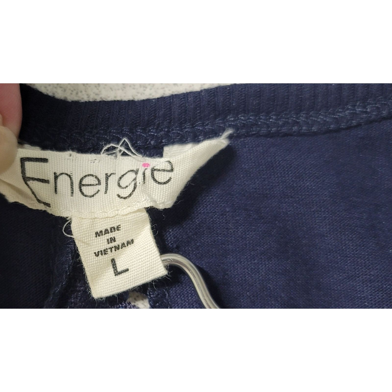 Other Energie Navy Blue Light Blue Heathered Raglan 3/4 Sleeves Size L / US 10 / IT 46 - 4 Thumbnail