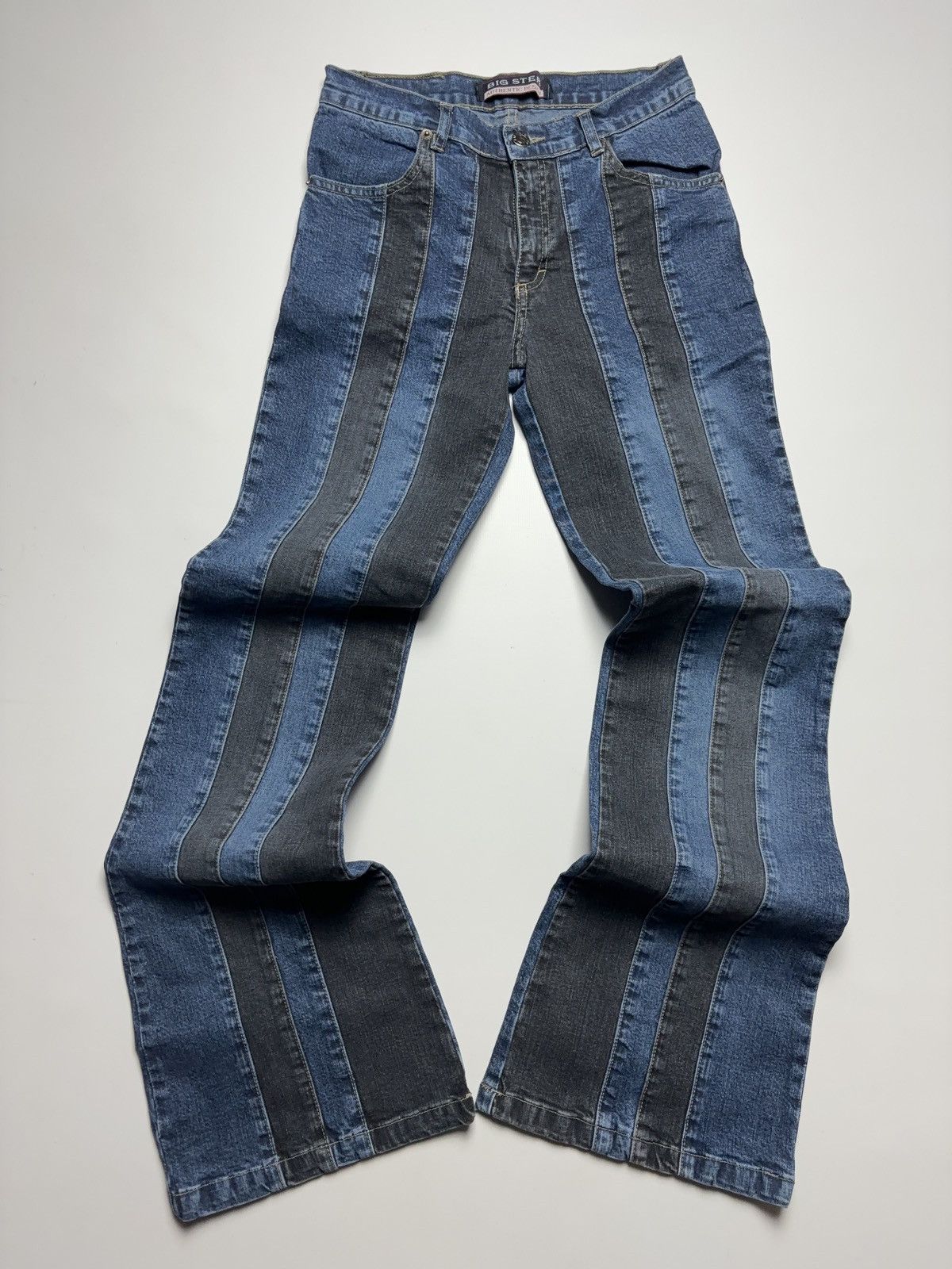 Vintage VINTAGE PATCHWORK FLARED MIXED JEANS DENIM PANTS 2000s Size 26" / US 2 / IT 38 - 1 Thumbnail