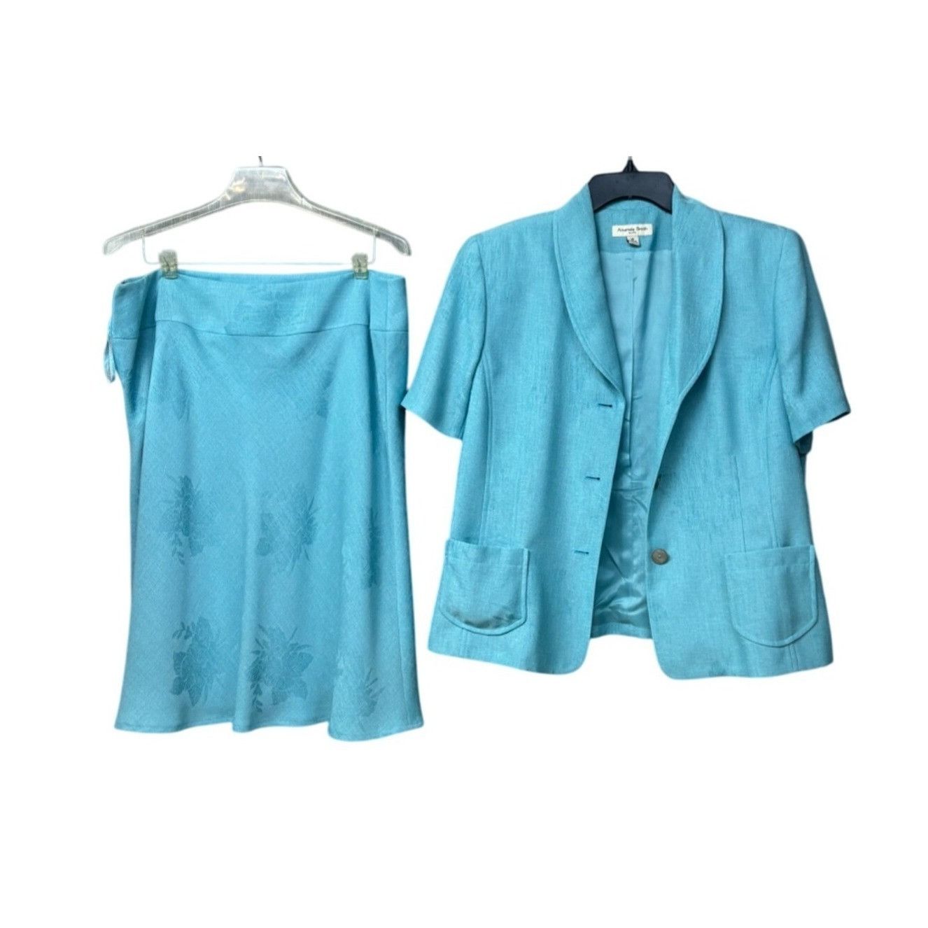 Vintage Amanda Smith Women’s Vintage 2-Piece Turquoise Skirt Suit Si Size XXL / US 16-18 / IT 52-54 - 1 Thumbnail