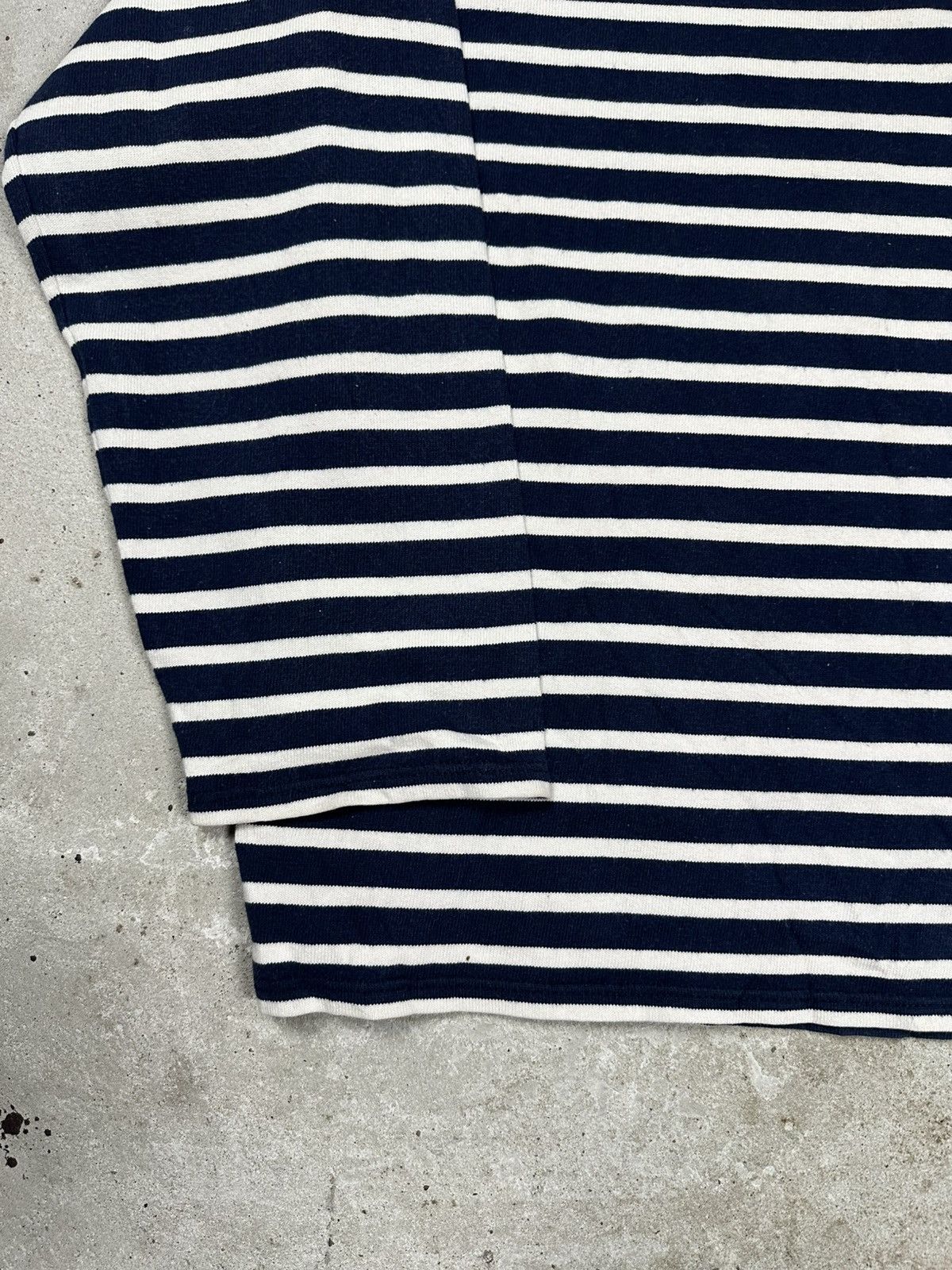 Saint James × Vintage Vintage 90s Saint James Striped Pocket Sweatshirt Size US M / EU 48-50 / 2 - 10 Thumbnail