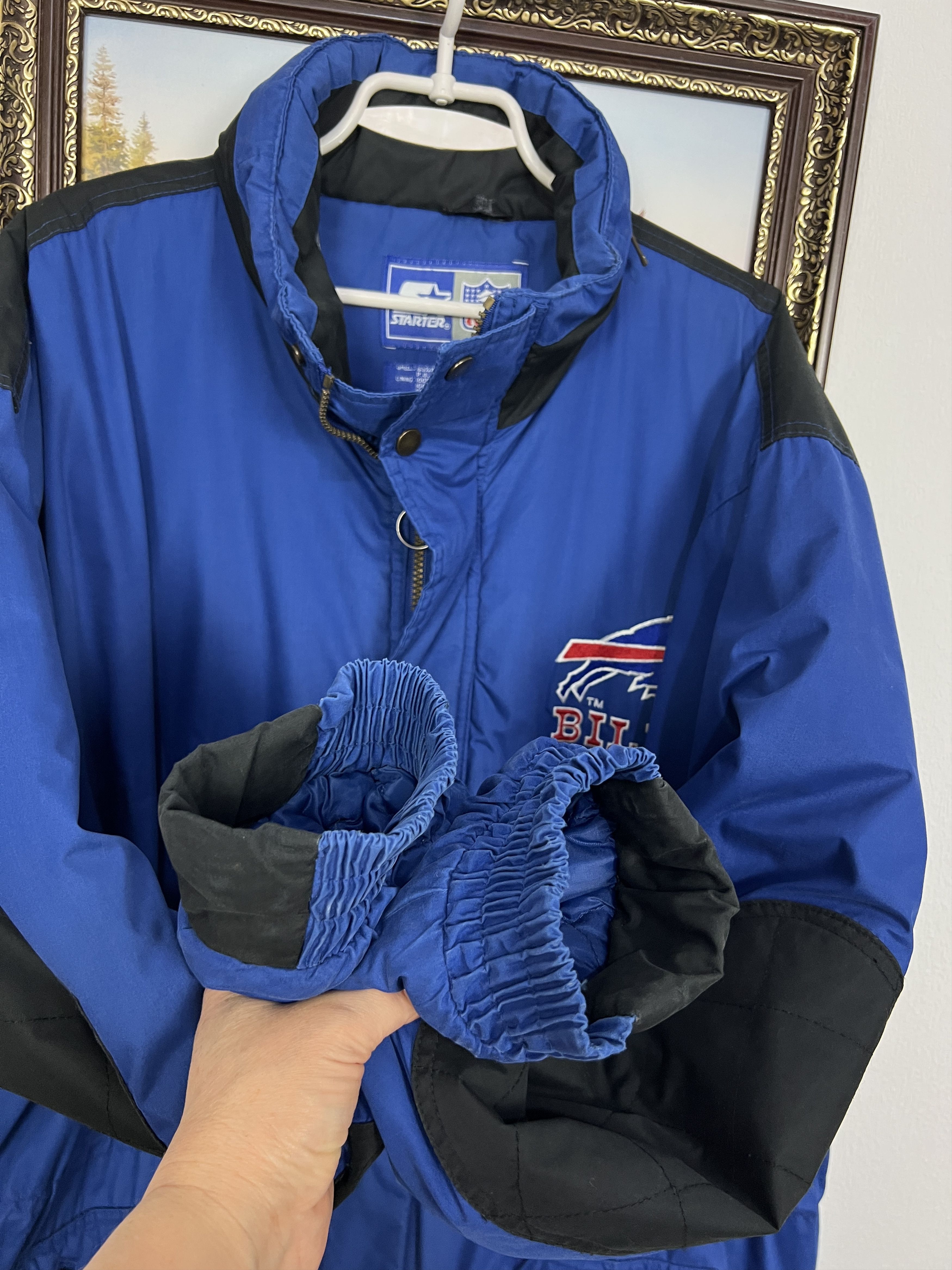 Starter Vintage 90's Buffalo Bills Padded Long Jacket NFL Rare Size US XL / EU 56 / 4 - 7 Thumbnail