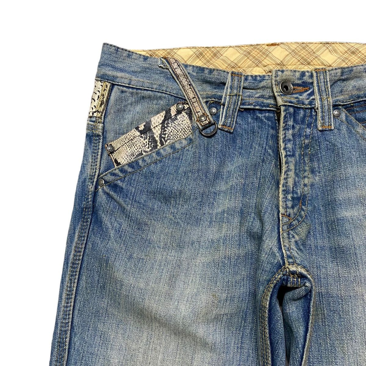 Nicole Club NCFM Denim Twin Flap Snake Patern Flare Jeans Size US 28 / EU 44 - 4 Thumbnail