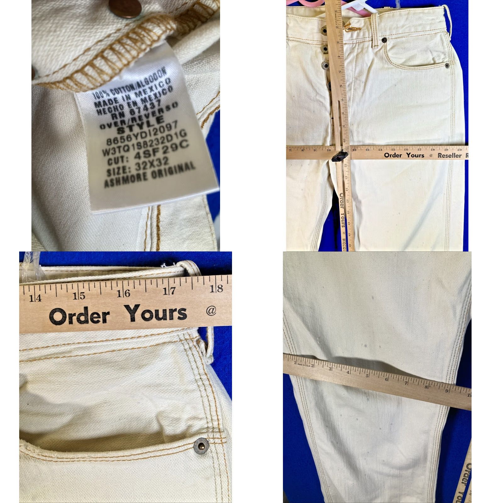 Polo Ralph Lauren Polo Ralph Lauren Jeans Mens 32 x 32 Beige Straight Paint Splatter Button Fly No 67 Kelly Jean Co Size US XS / EU 42 / 0 - 8 Thumbnail