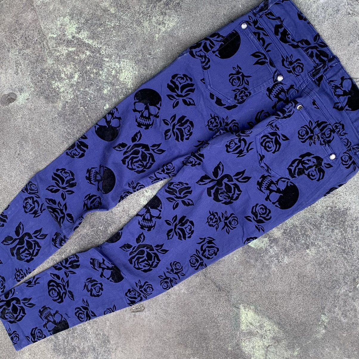 Japanese Brand Japanese pants towell skull art Size 29" - 6 Thumbnail
