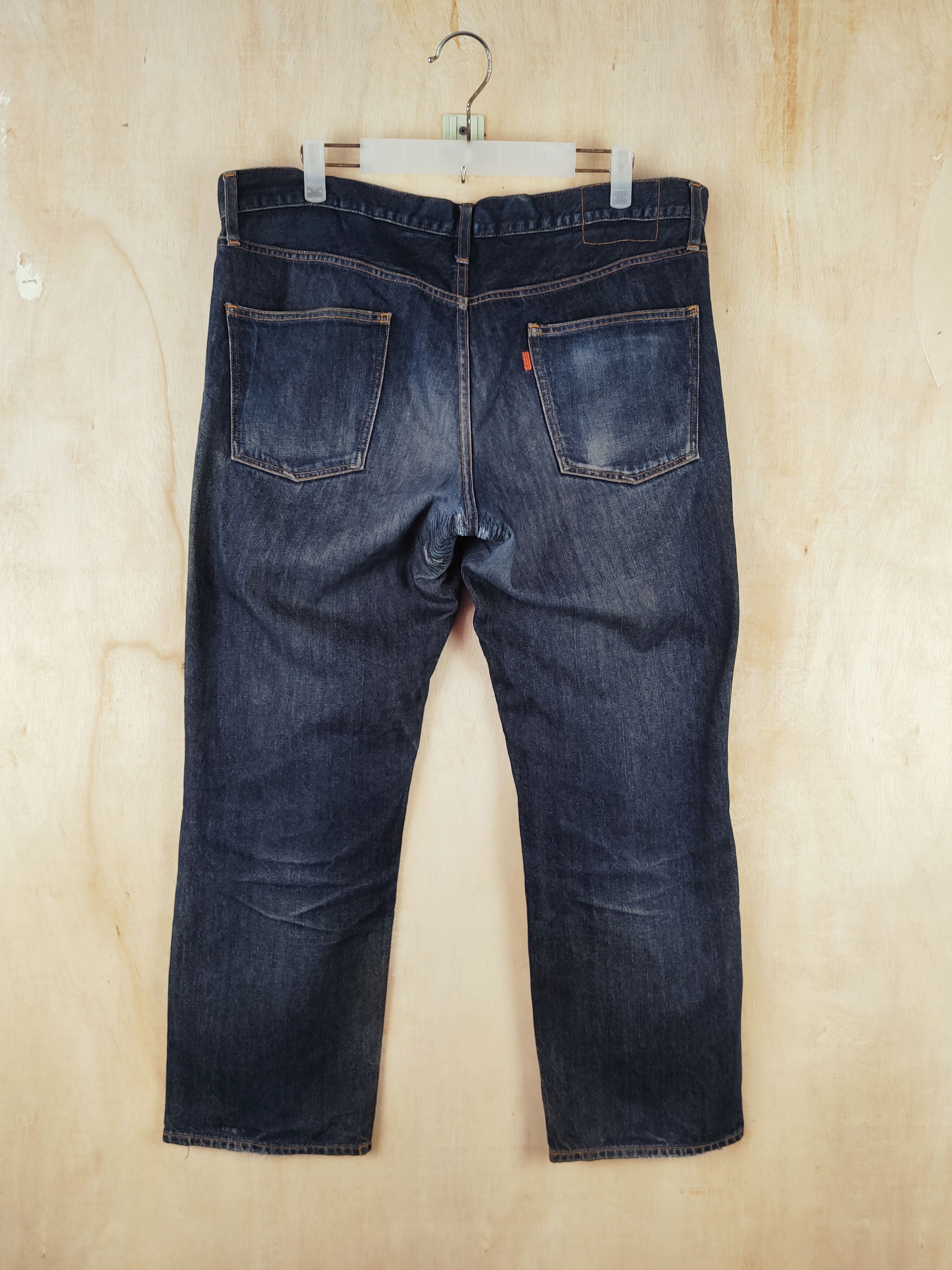 Japanese Brand Japan Dark Blue Distressed Ripped denim Jeans #S2677 Size US 35 - 7 Thumbnail