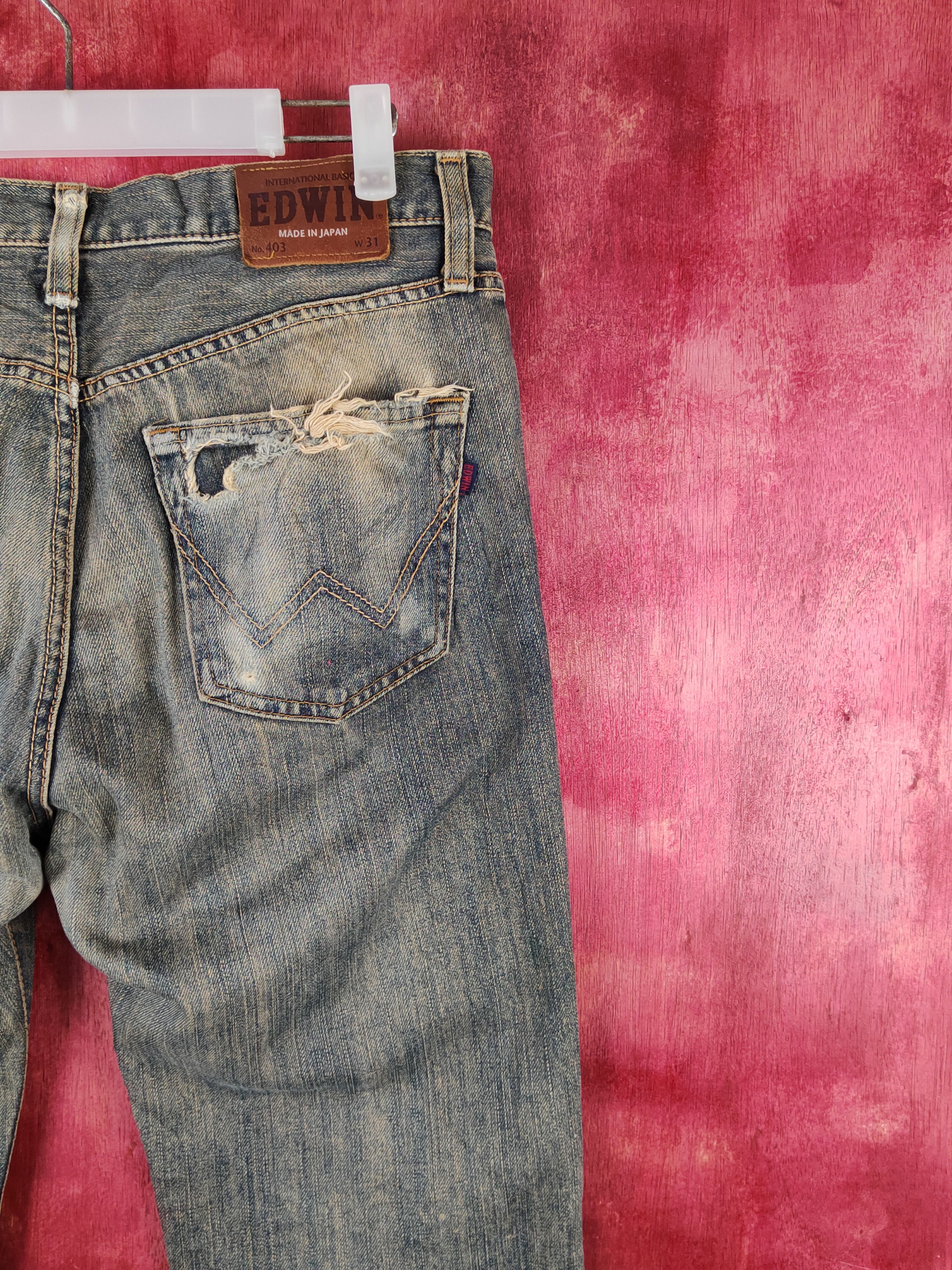 Edwin Edwin Dark Blue Faded Distressed Ripped Jeans #S2239 Size US 31 - 12 Thumbnail