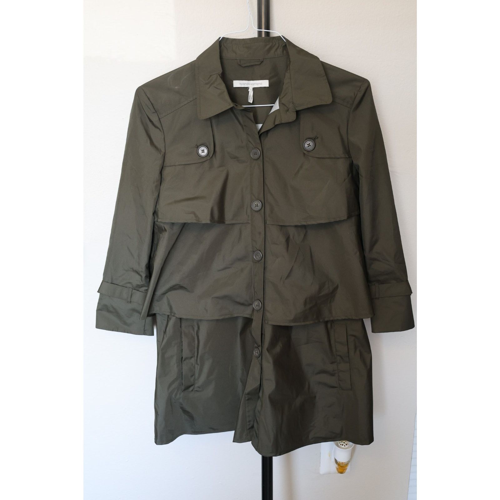 Other Rolando Santana Andrea Raincoat - Size 12 - Green - EUC Size XL / US 12-14 / IT 48-50 - 1 Thumbnail