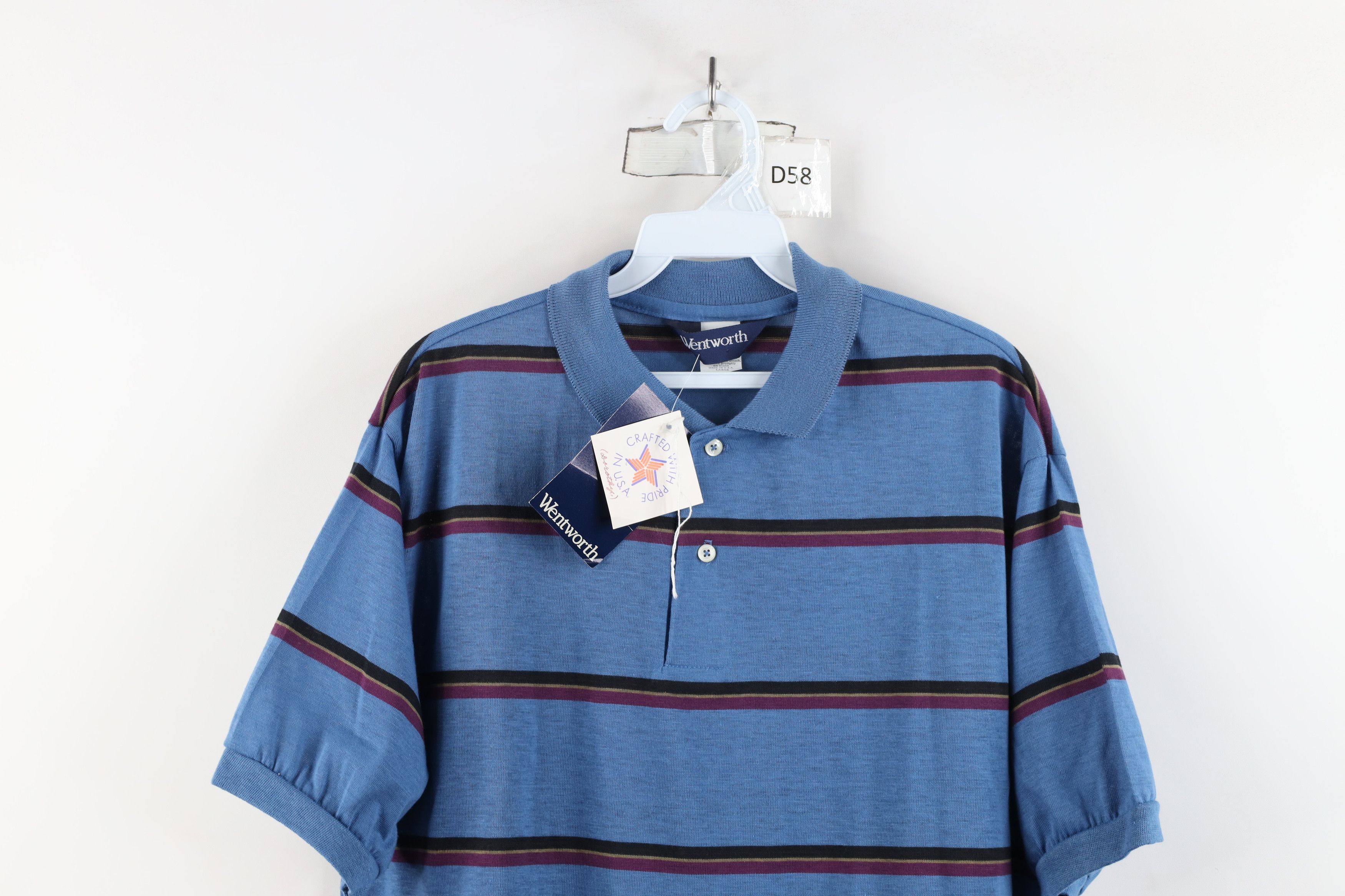 Vintage Deadstock Vintage 70s 80s Streetwear Block Knit Polo USA Size US L / EU 52-54 / 3 - 2 Thumbnail