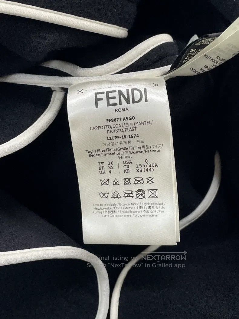 Fendi Fendi Black fox fur collar wool coat with removable fur co Size XXS / US 00 / IT 34 - 6 Thumbnail