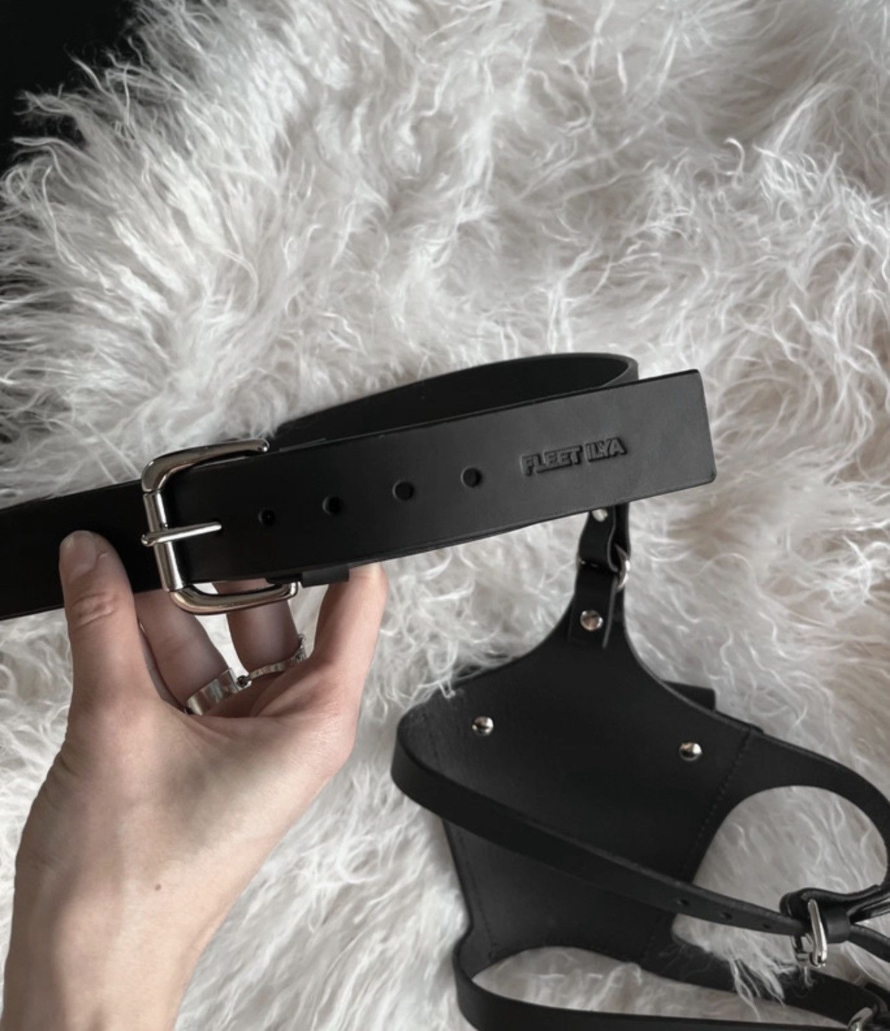 Other Fleet Ilya black leather pocket suspender harness bag Size ONE SIZE - 8 Thumbnail