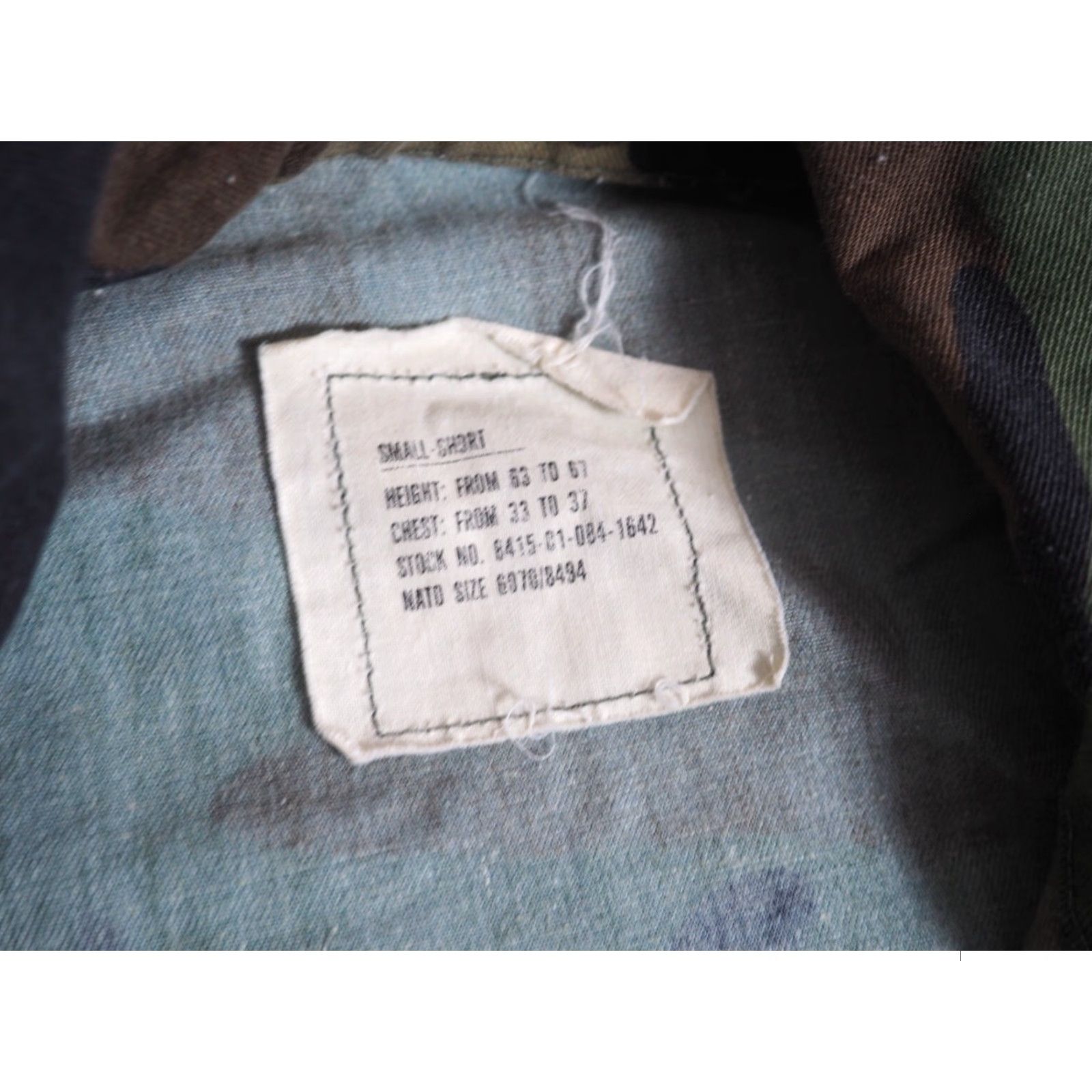 Vintage VTG 80s US Military BDU USMC Stencil Marines Woodland Camo Button Jacket S Short Mens Regular Cotton Canvas Size US 29 - 4 Thumbnail