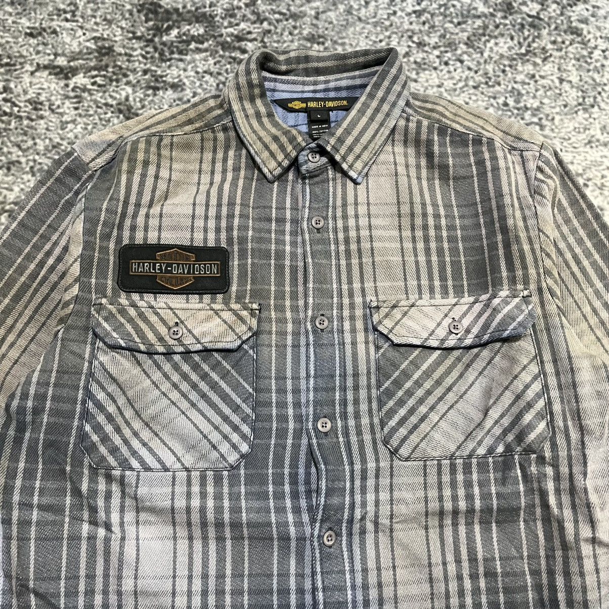 Harley Davidson Vintage Harley Davidson Schematic Plaid Button Up Longsleeve Size US L / EU 52-54 / 3 - 4 Thumbnail