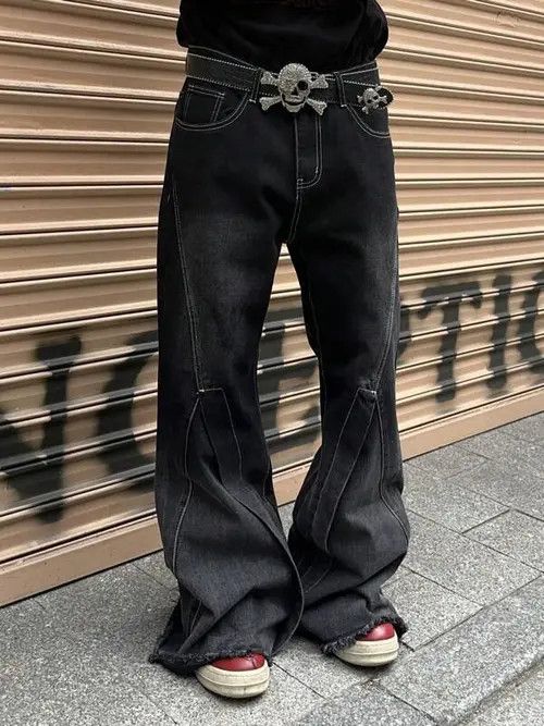 Japanese Brand × Jean Flared Relaxed Wide Leg Jeans Futuristic Size US 34 / EU 50 - 4 Thumbnail