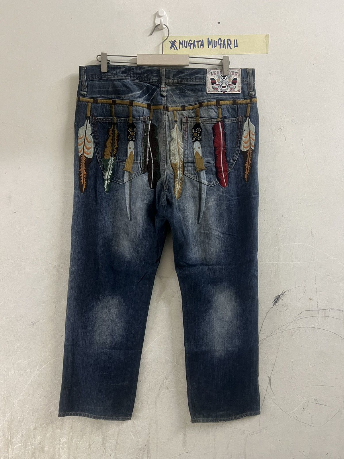 Japanese Brand NAVAJO DENIM AKADEMİK EMBROIDERY DISTRESSED DENIM PANT Size US 38 / EU 54 - 1 Thumbnail
