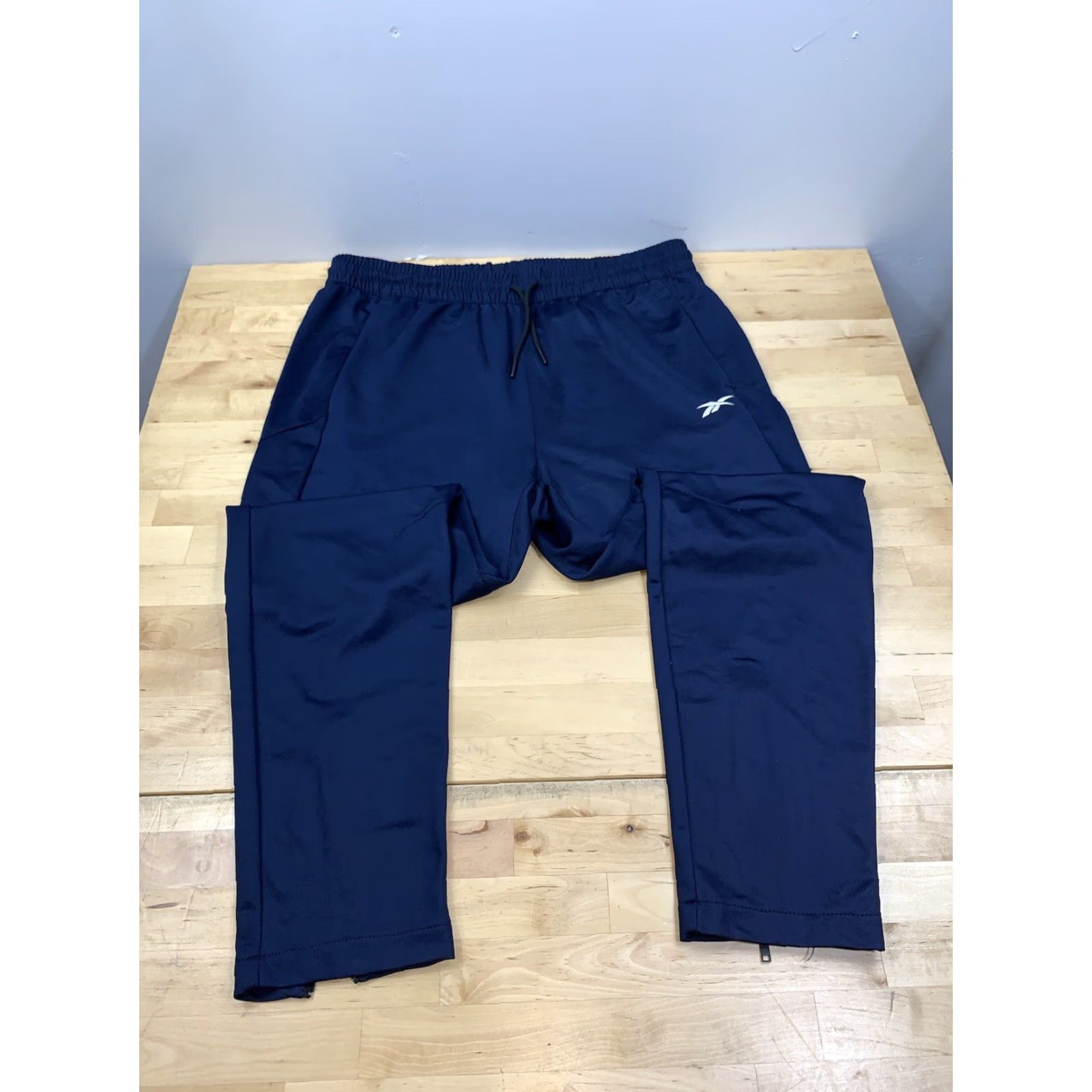 Reebok Reebok Track Pants Mens L Blue Zip Ankle Gym Training Activewear Casual Travel #8794 Size US 33 - 2 Thumbnail