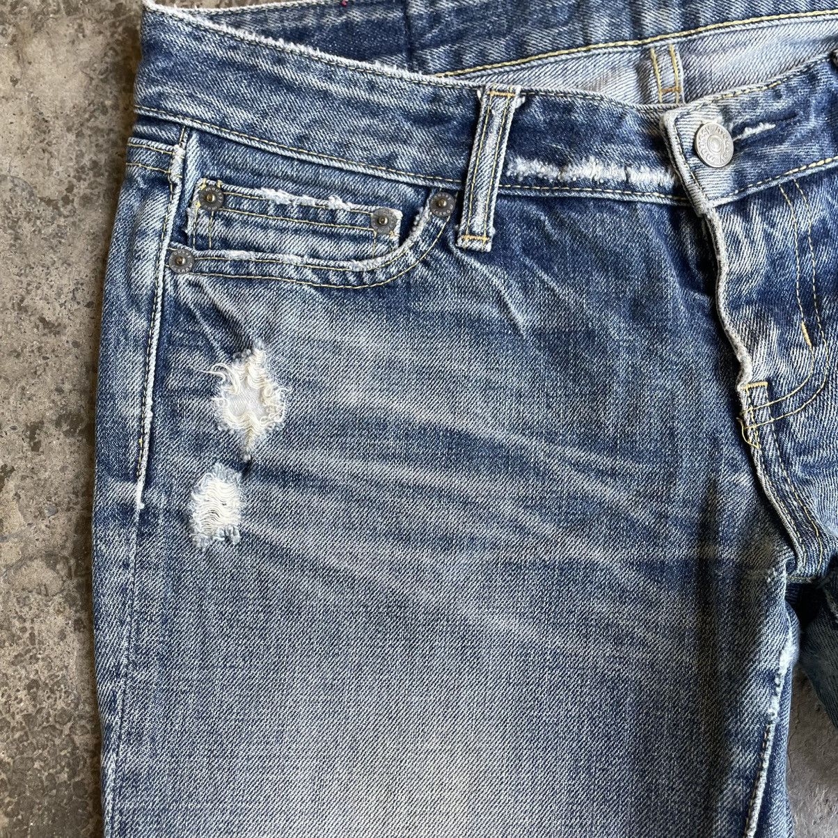 MOUSSY 🔥Vintage Moussy Stoned Washed Ripped Distress Flare Jeans Size 31" - 9 Thumbnail