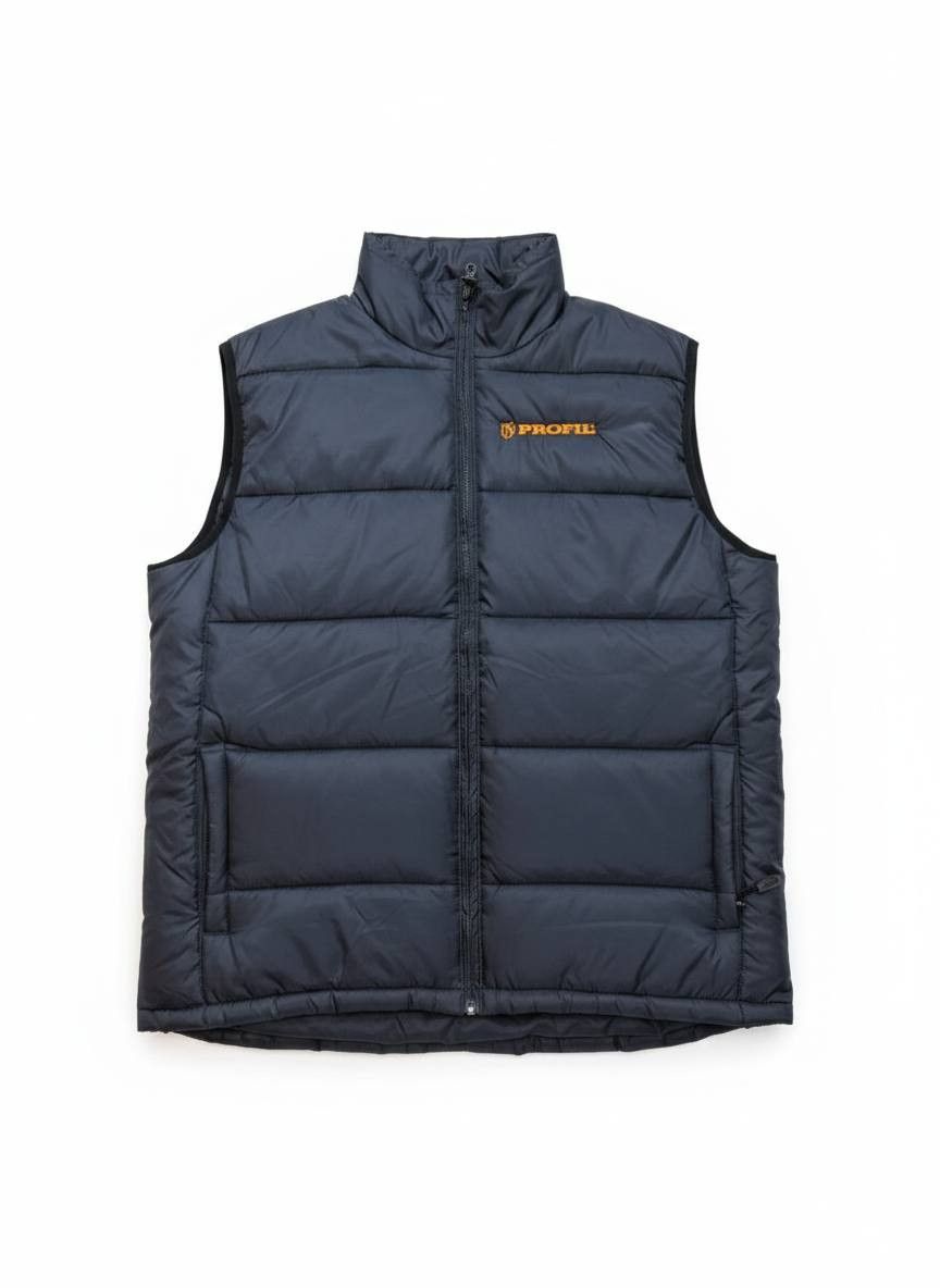 Vintage US BASIC Puffer Vest "PROFIL" Gilet Black Ripstop Size US L / EU 52-54 / 3 - 1 Thumbnail
