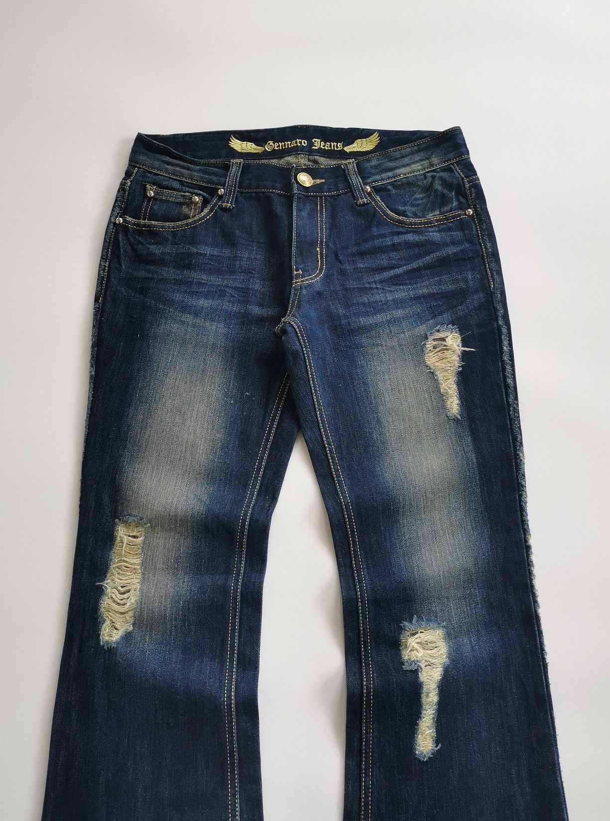 If Six Was Nine Bootcut Flare Gennaro Denim Jeans Size US 31 - 3 Thumbnail