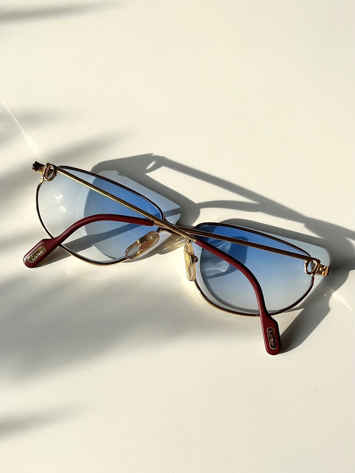 Cartier ★0% TAX★ 18K GP CARTIER PANTHER WINDSOR SUNGLASSES CHROME Size ONE SIZE - 11 Thumbnail