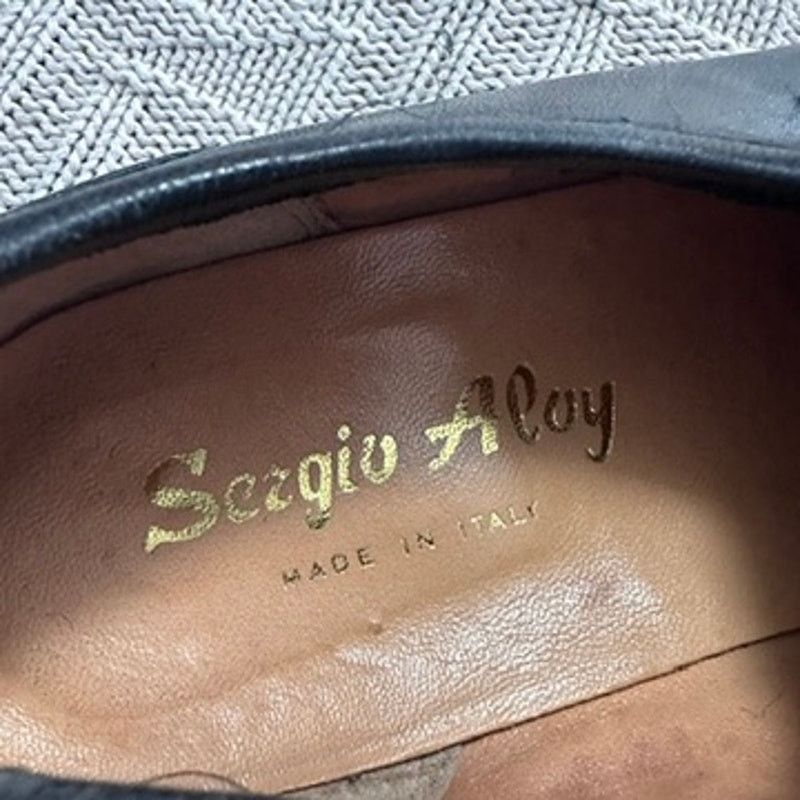 Vintage Vintage Sergio Aloy black Italian leather tassel loafers Size US 10.5 / EU 43-44 - 7 Thumbnail