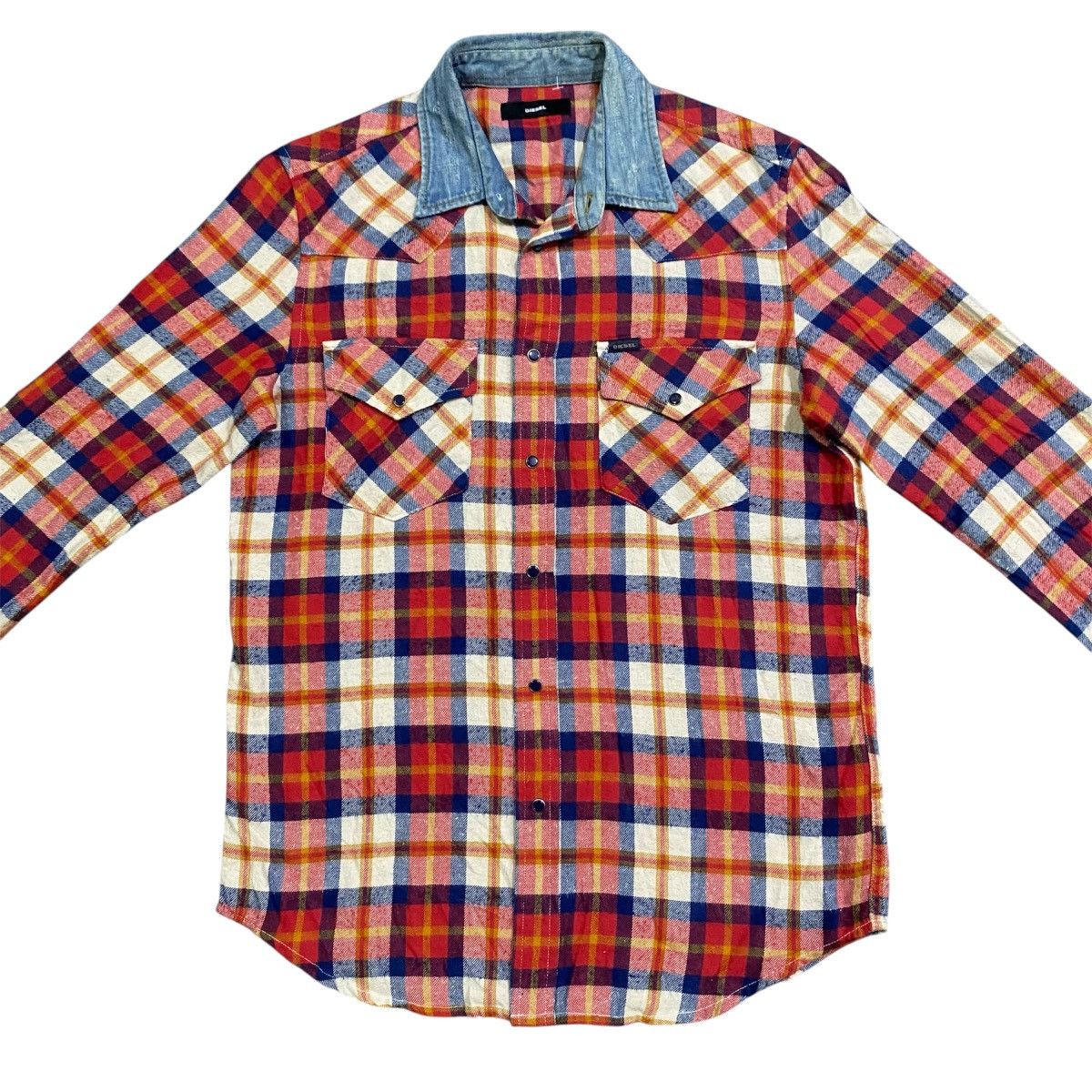Diesel Diesel Red Camicia Western Flannel Snap Button Denim Collar Size US S / EU 44-46 / 1 - 3 Thumbnail
