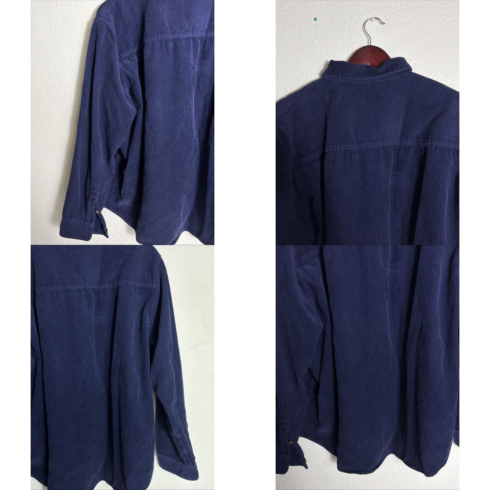 Gap Gap Shirt Mens XL Long Sleeve Navy Blue Corduroy Button-Up Size US XL / EU 56 / 4 - 9 Thumbnail