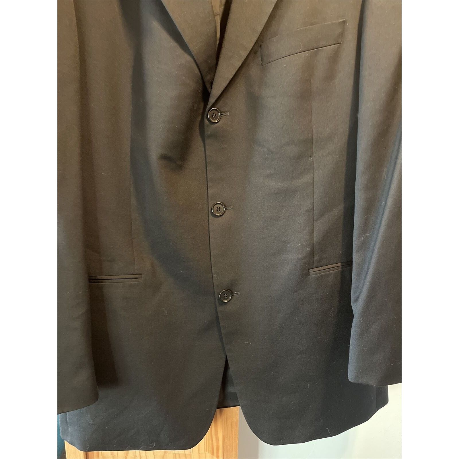 Hugo Boss Hugo Boss Einstein Men’s 42L 22x33 Blazer Black Button Wool Size 42L - 10 Thumbnail