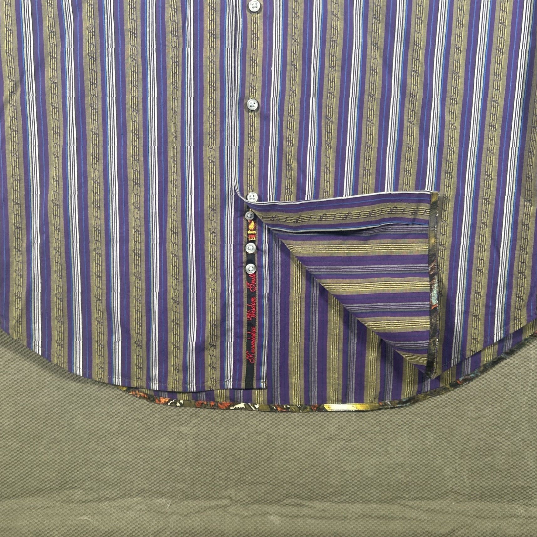 Robert Graham Robert Graham Shirt Mens XL Multicolor Striped Button-Up Copper British? Size US XL / EU 56 / 4 - 6 Thumbnail