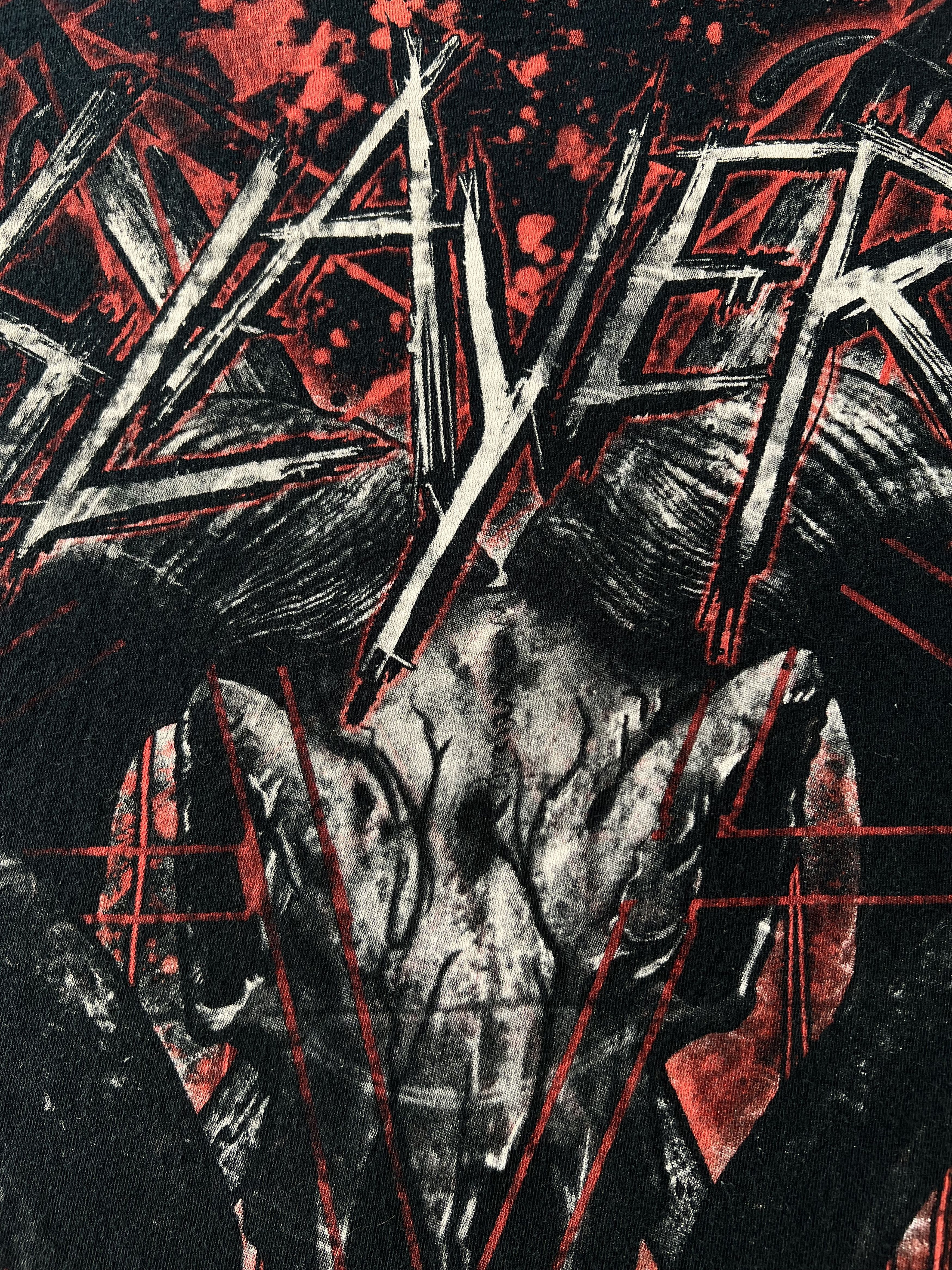 Band Tees Vintage 2000s Slayer Skull Ram AOP Black T-shirt Size US L / EU 52-54 / 3 - 6 Thumbnail