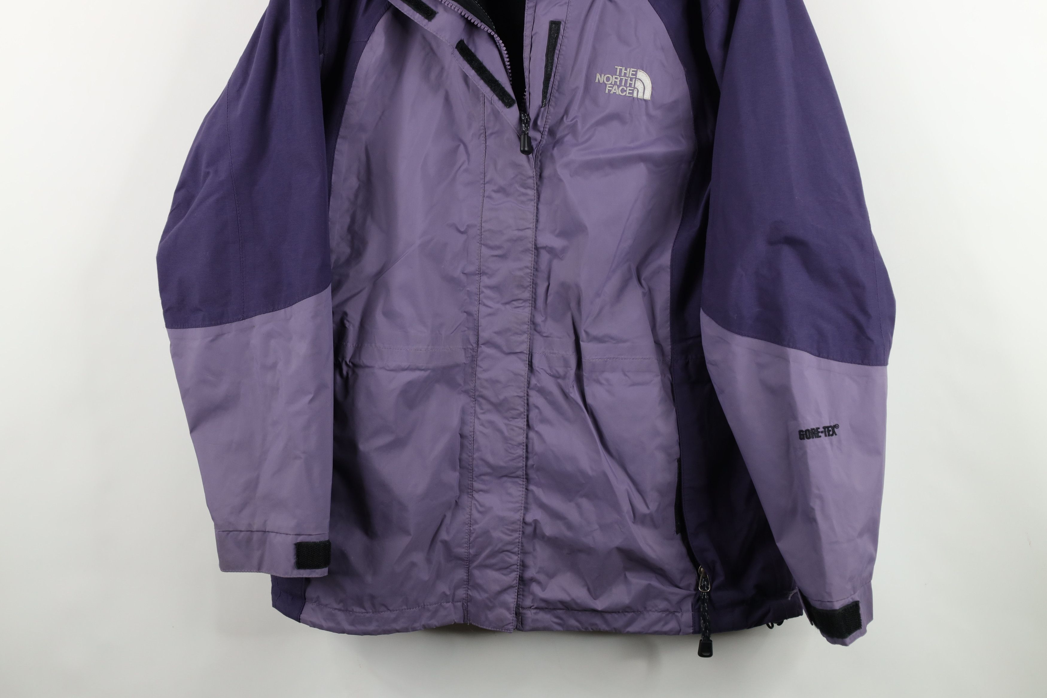 The North Face × Vintage Vintage 90s The North Face Goretex Hooded Jacket Purple Size S / US 4 / IT 40 - 3 Thumbnail