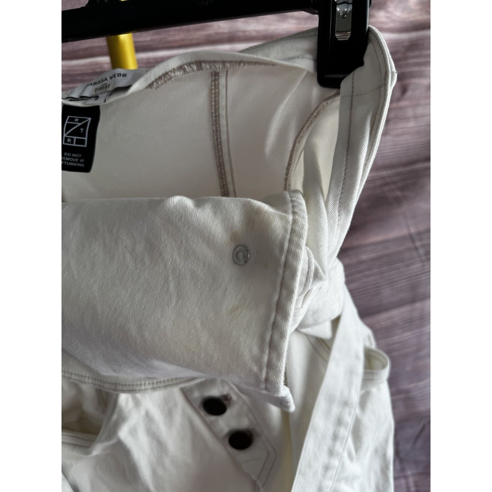 Marissa Webb Marissa Webb Size 8 Denim Jumpsuit White w/ Copper Buttons Size 30" / US 8 / IT 44 - 8 Thumbnail