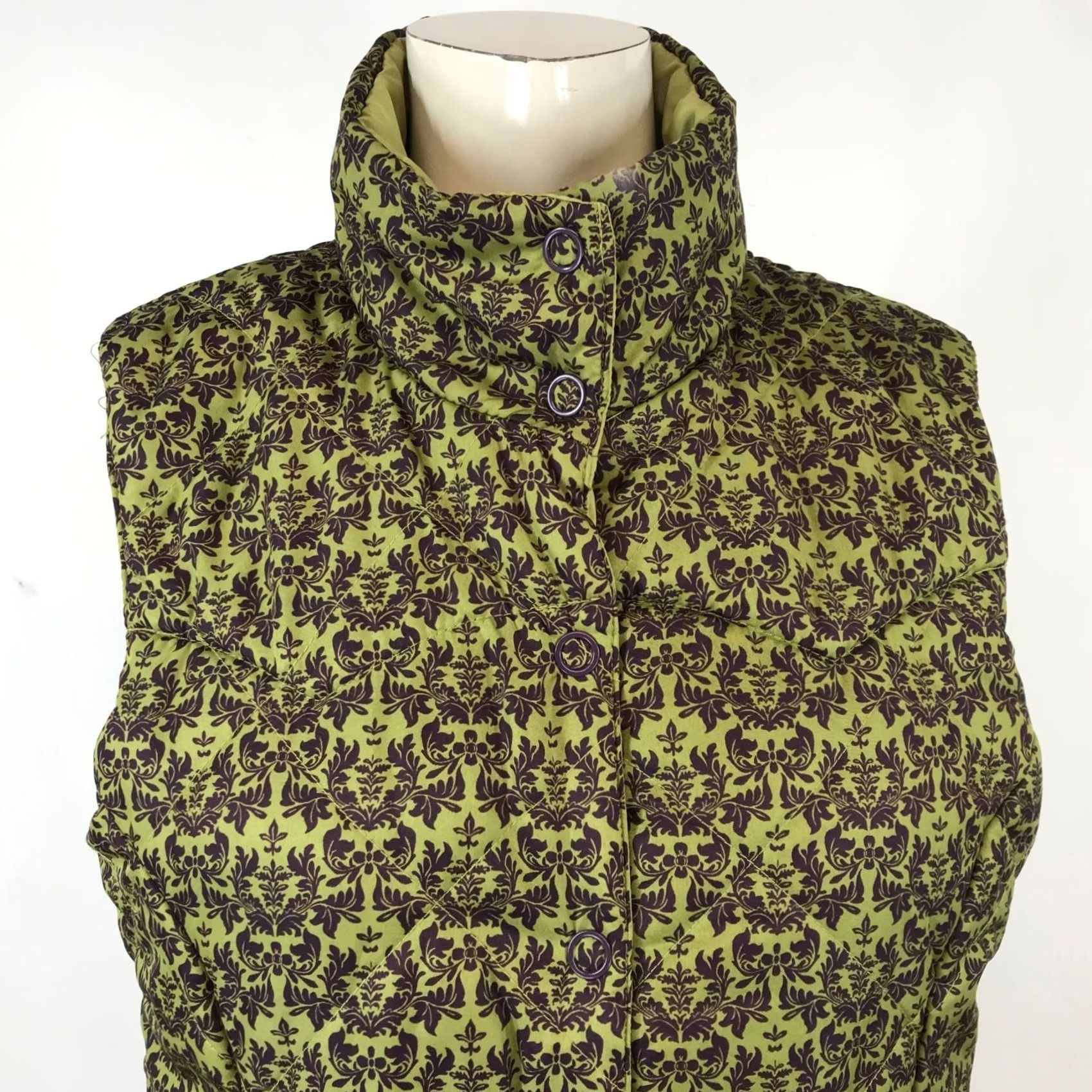 Roper ROPER WOMENS VEST Casual Quilted Reversible Button Up Green Floral MEDIUM M Size M / US 6-8 / IT 42-44 - 3 Thumbnail